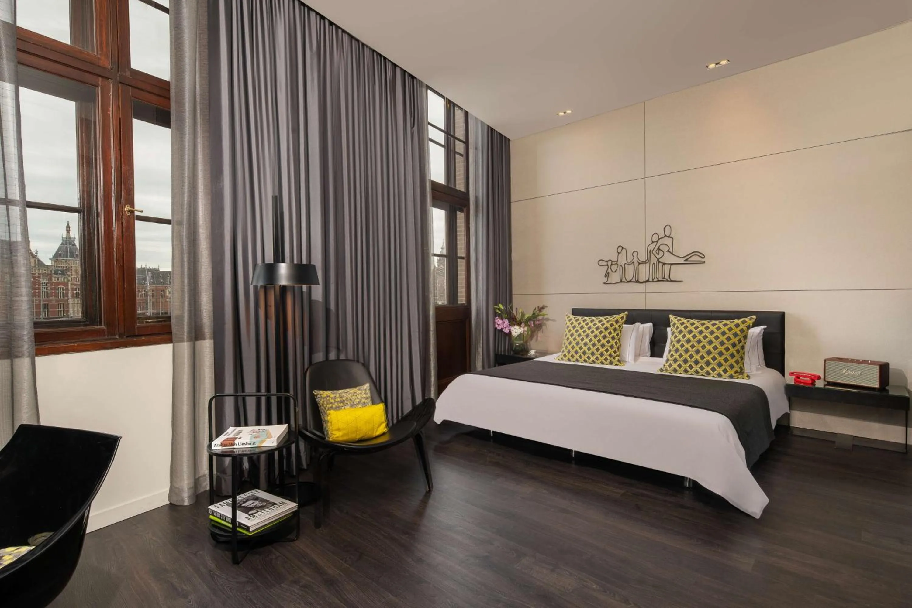 Bedroom, Bed in art'otel amsterdam, Powered by Radisson Hotels