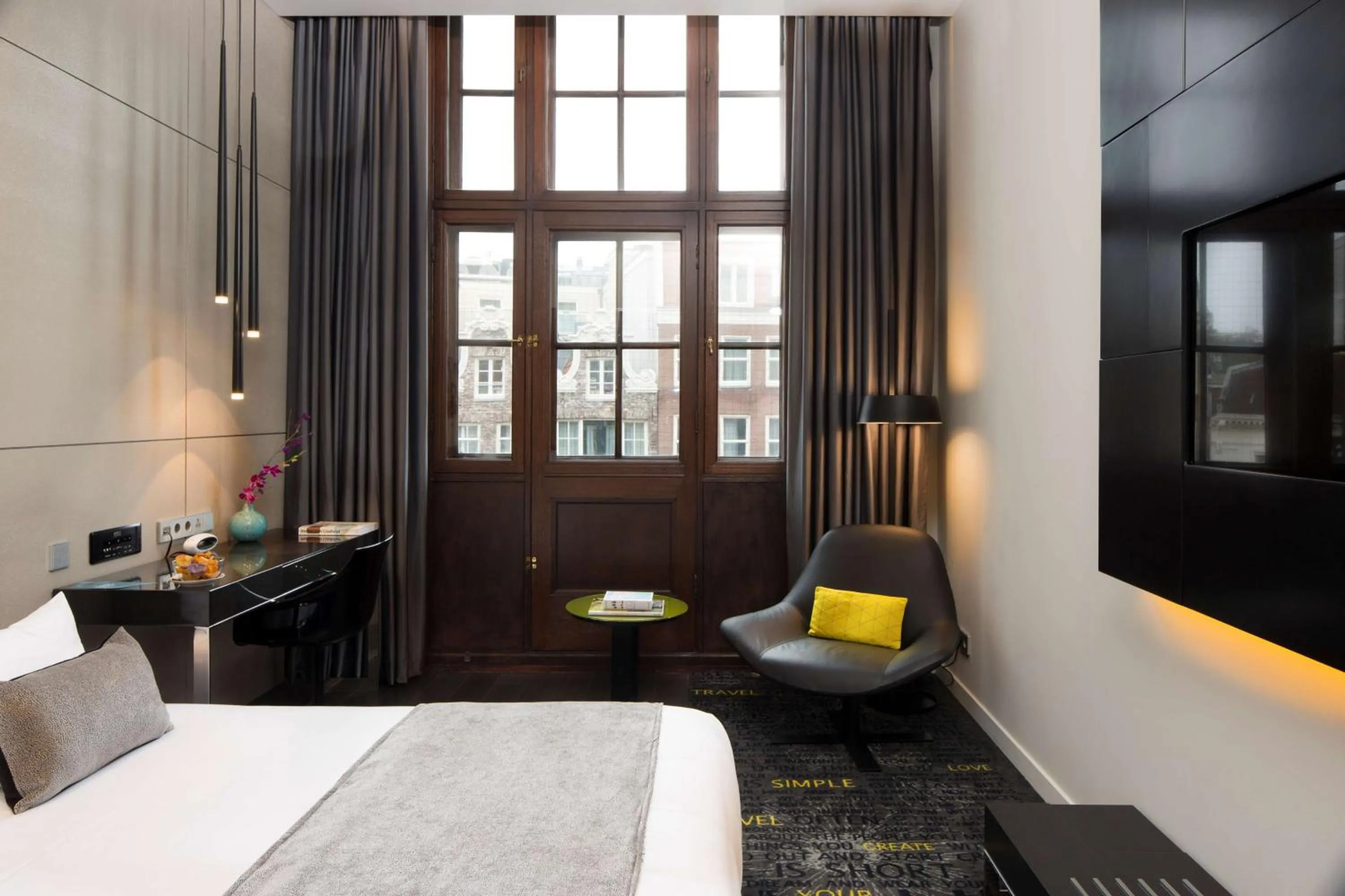 Bedroom, Bed in art'otel amsterdam, Powered by Radisson Hotels