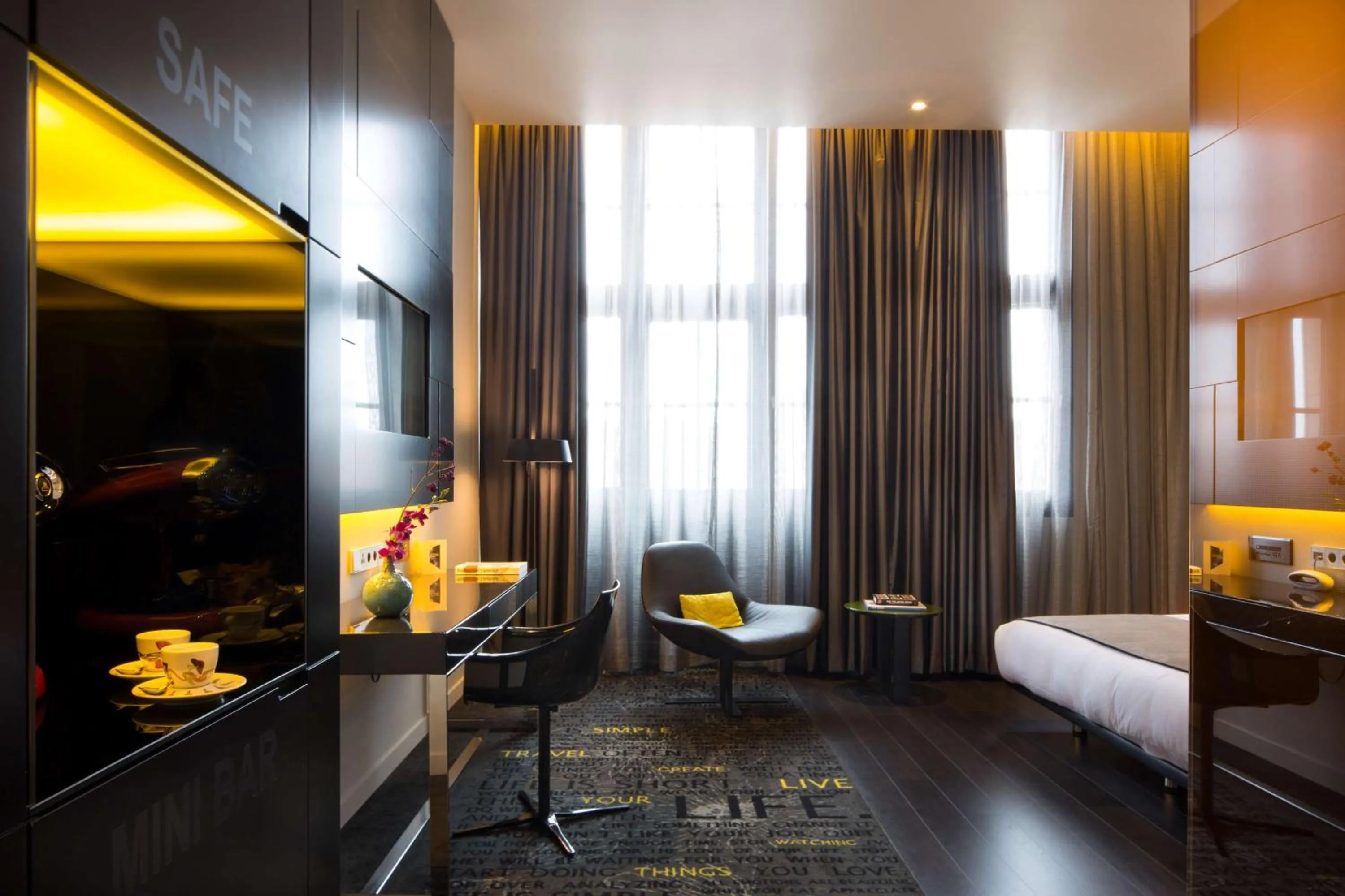 Bedroom, Bed in art'otel amsterdam, Powered by Radisson Hotels
