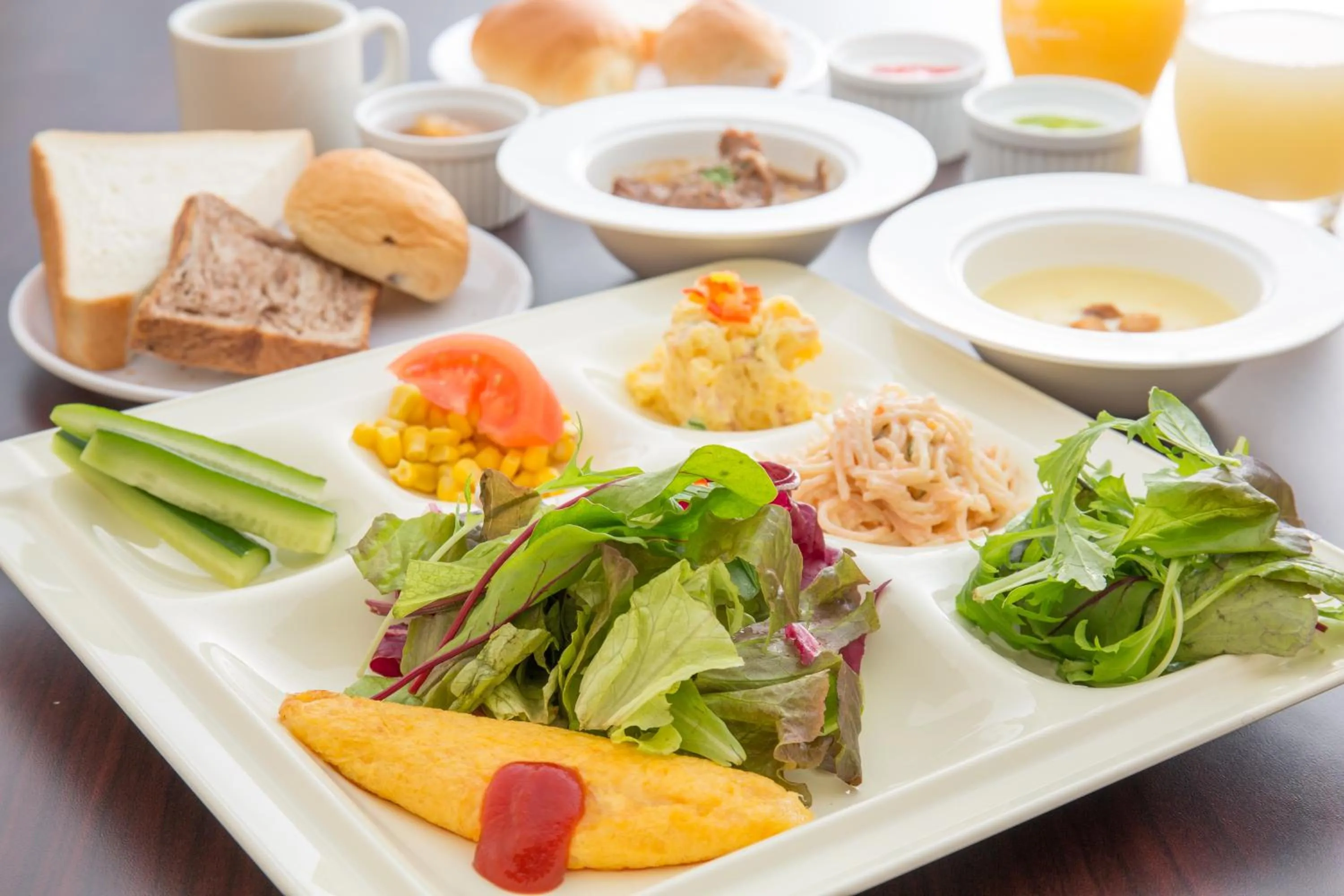 Buffet breakfast in Yumeoi-so