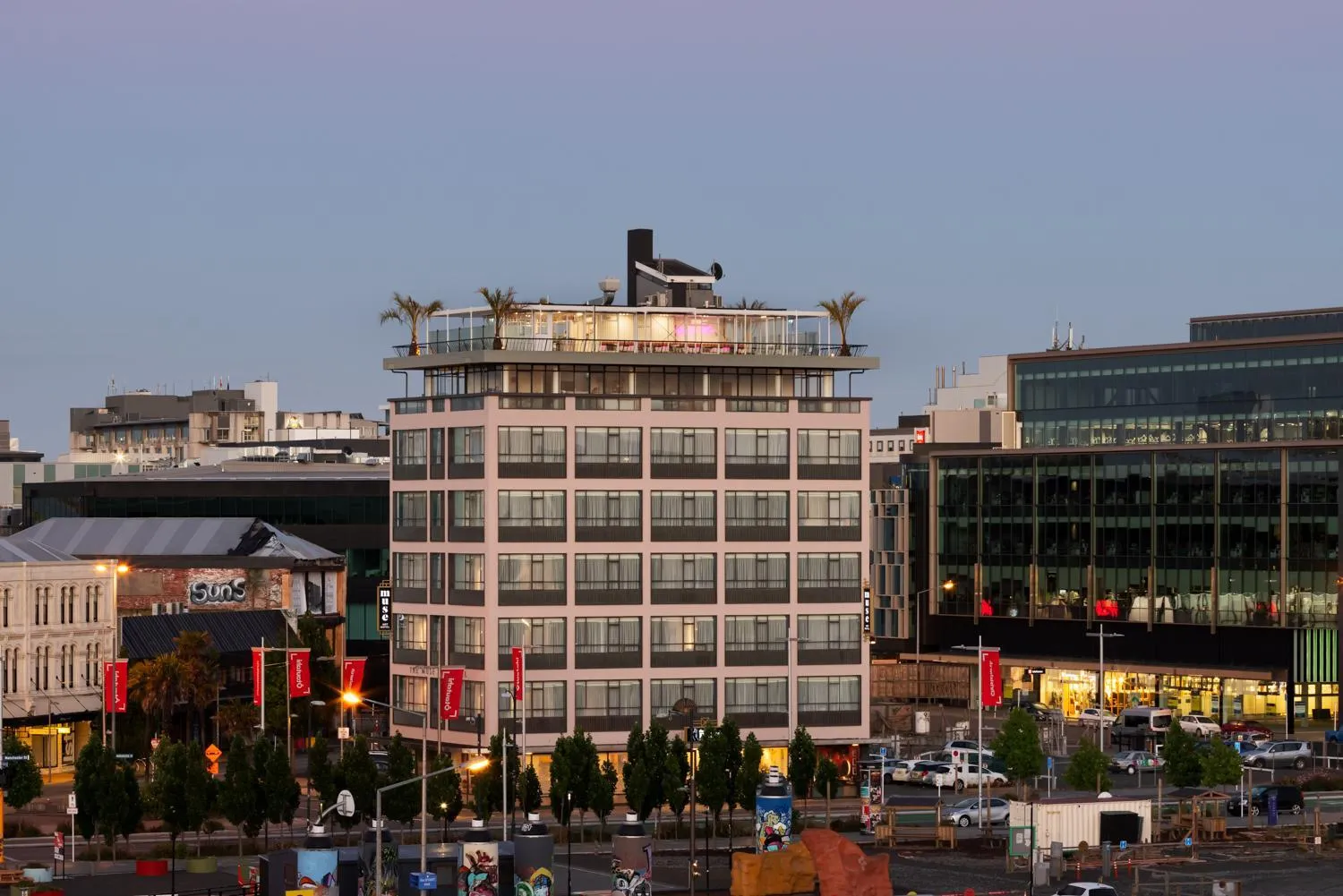 Property building in The Muse Christchurch Art Hotel
