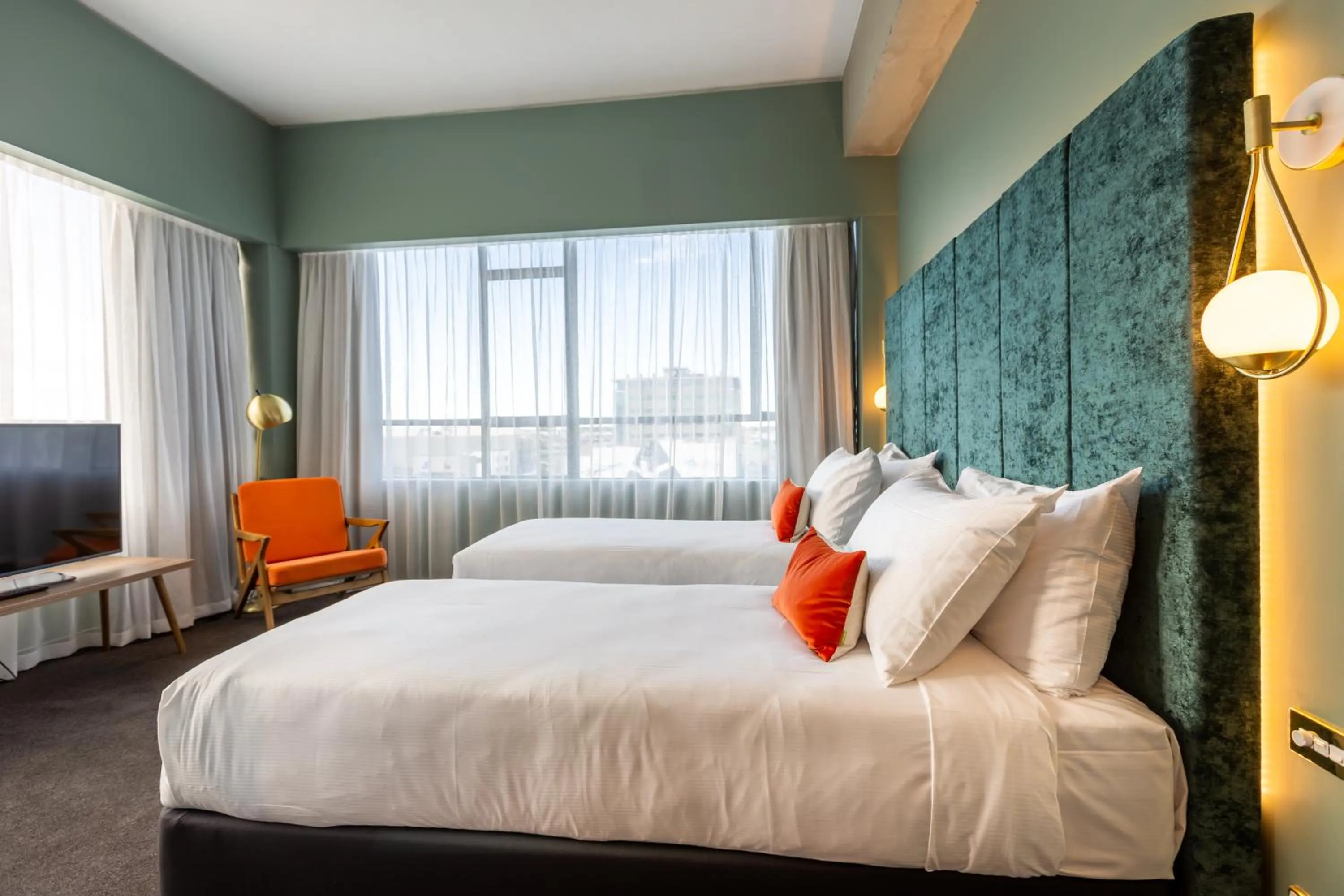 Bedroom, Bed in The Muse Christchurch Art Hotel