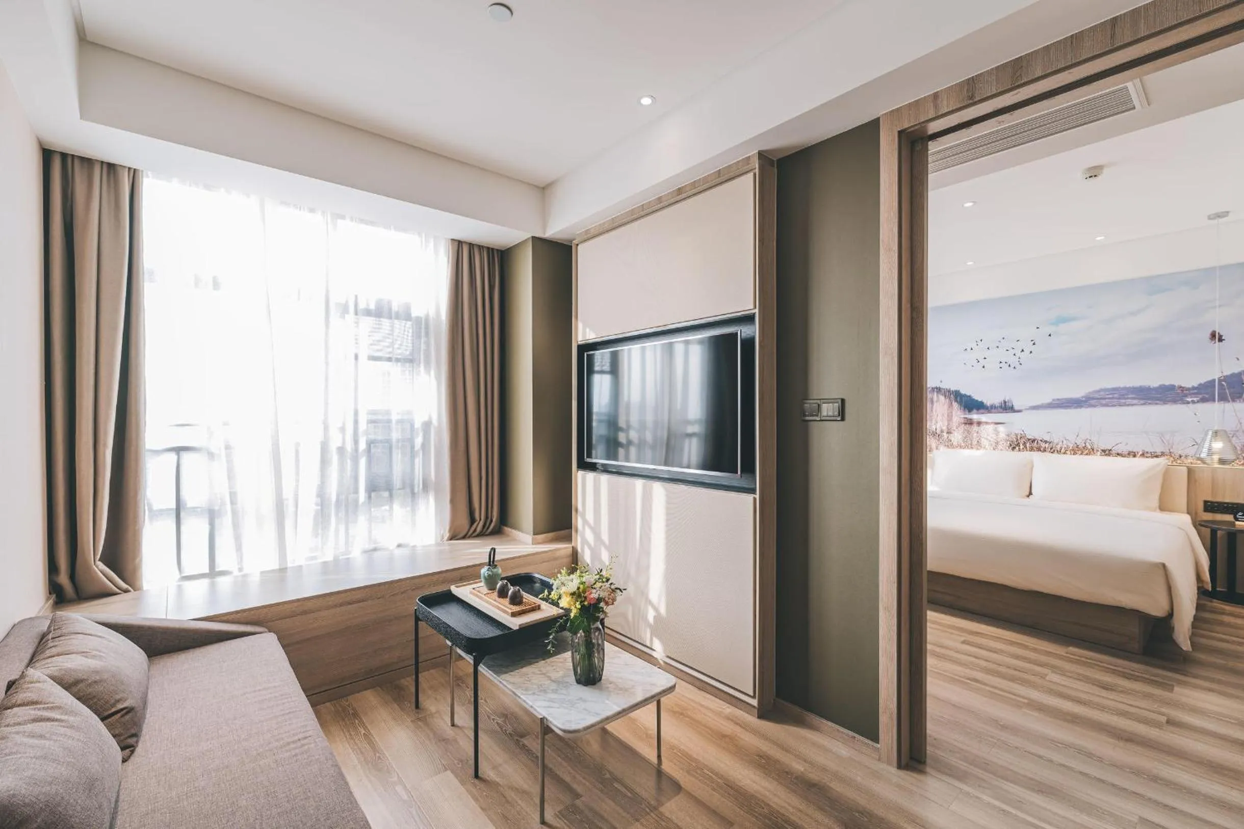 Bed in Atour Hotel Ningbo Airport Yinzhou Avenue