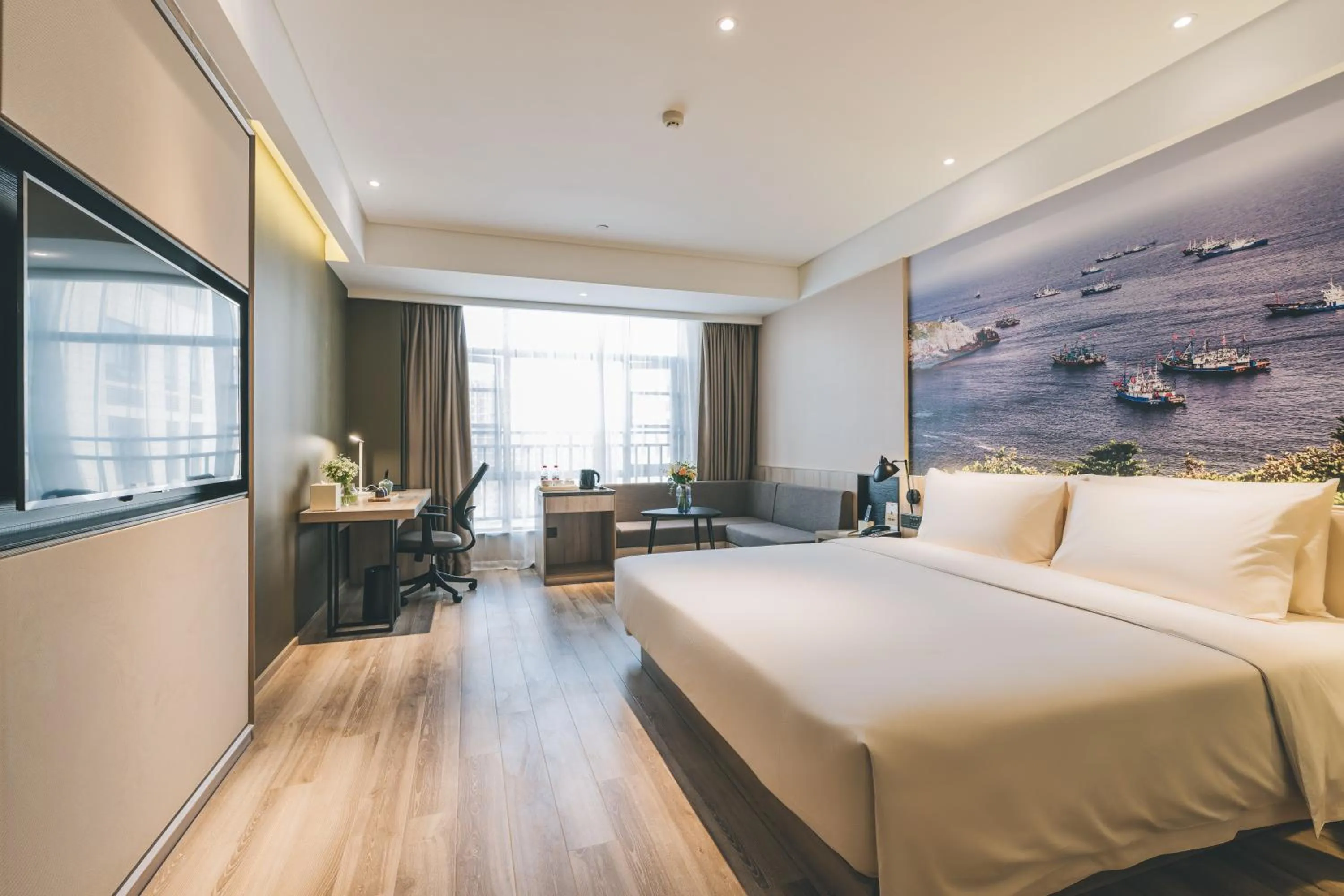 Bed in Atour Hotel Ningbo Airport Yinzhou Avenue