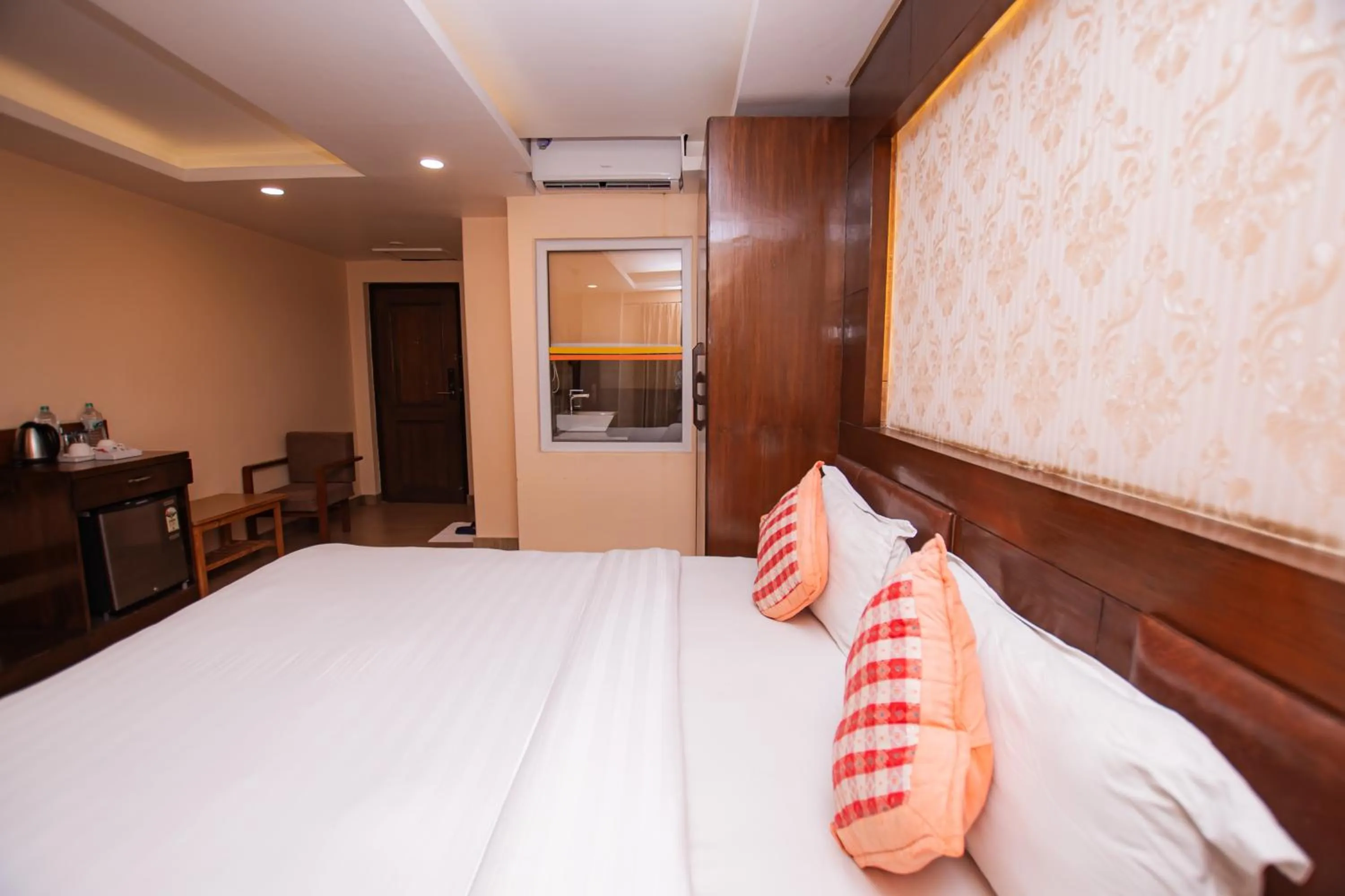 Bed in Hotel Yellow Pagoda Pokhara