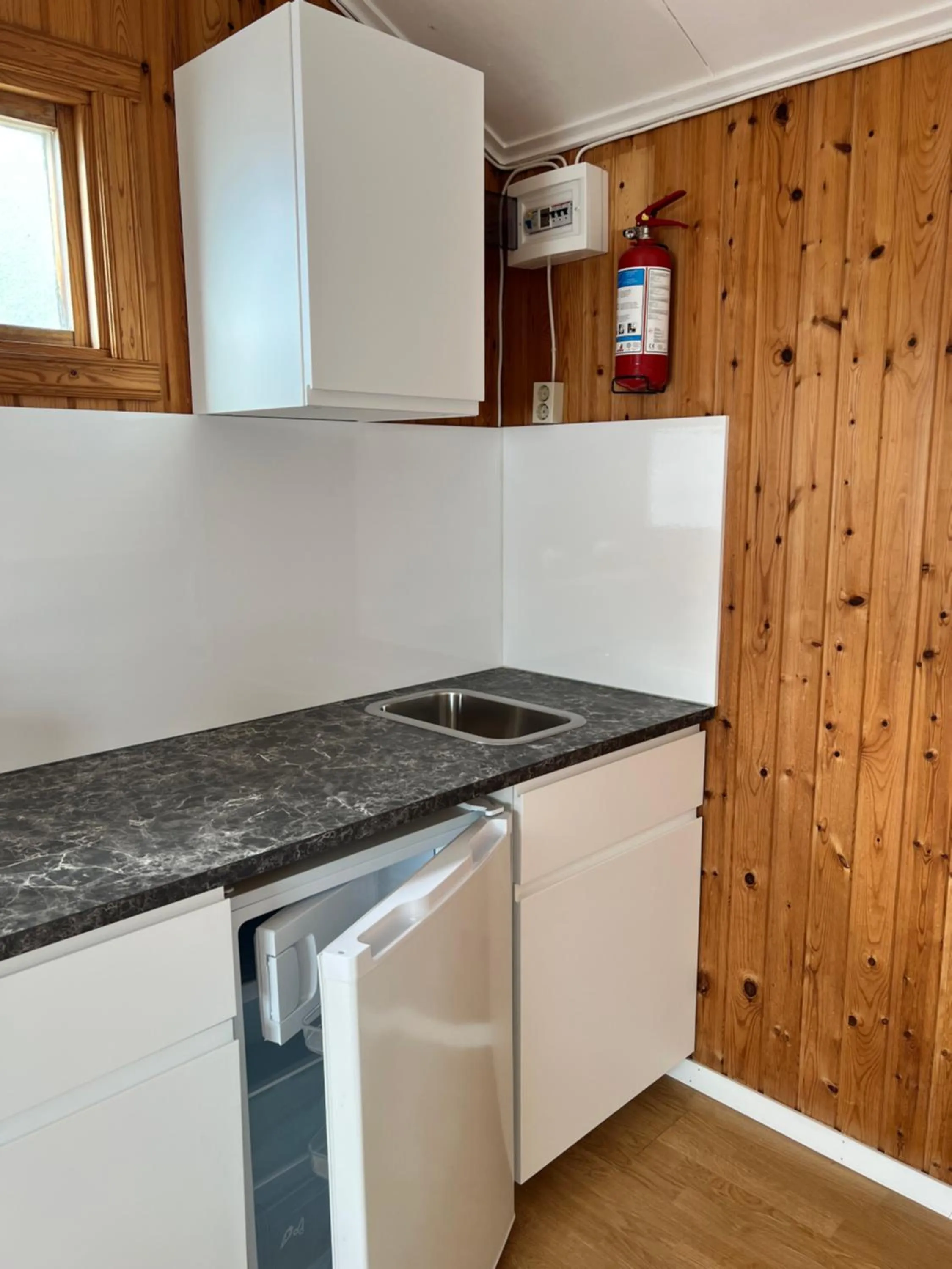 Kitchen or kitchenette in Sangis Motell och Camping