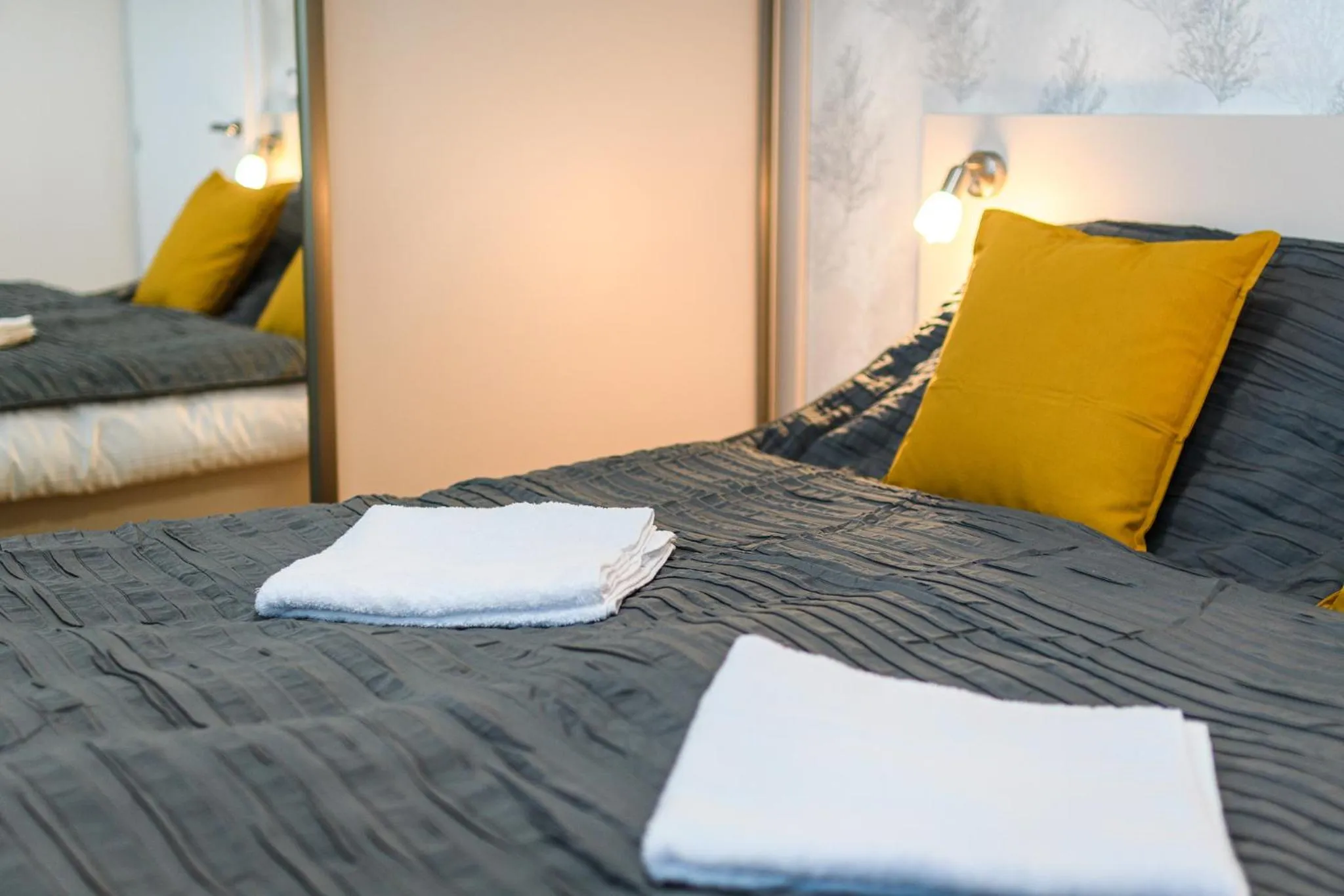 Bed in Apartmány NMNM REZIDENCE NAD MĚSTEM