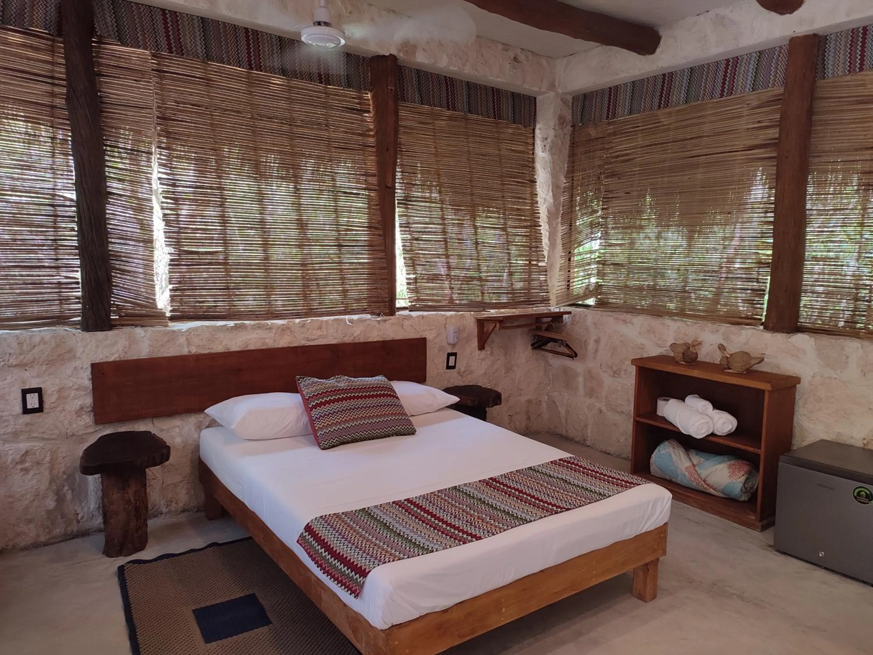 Bed in Aldea Maya-Ha Cabañas con cenotes