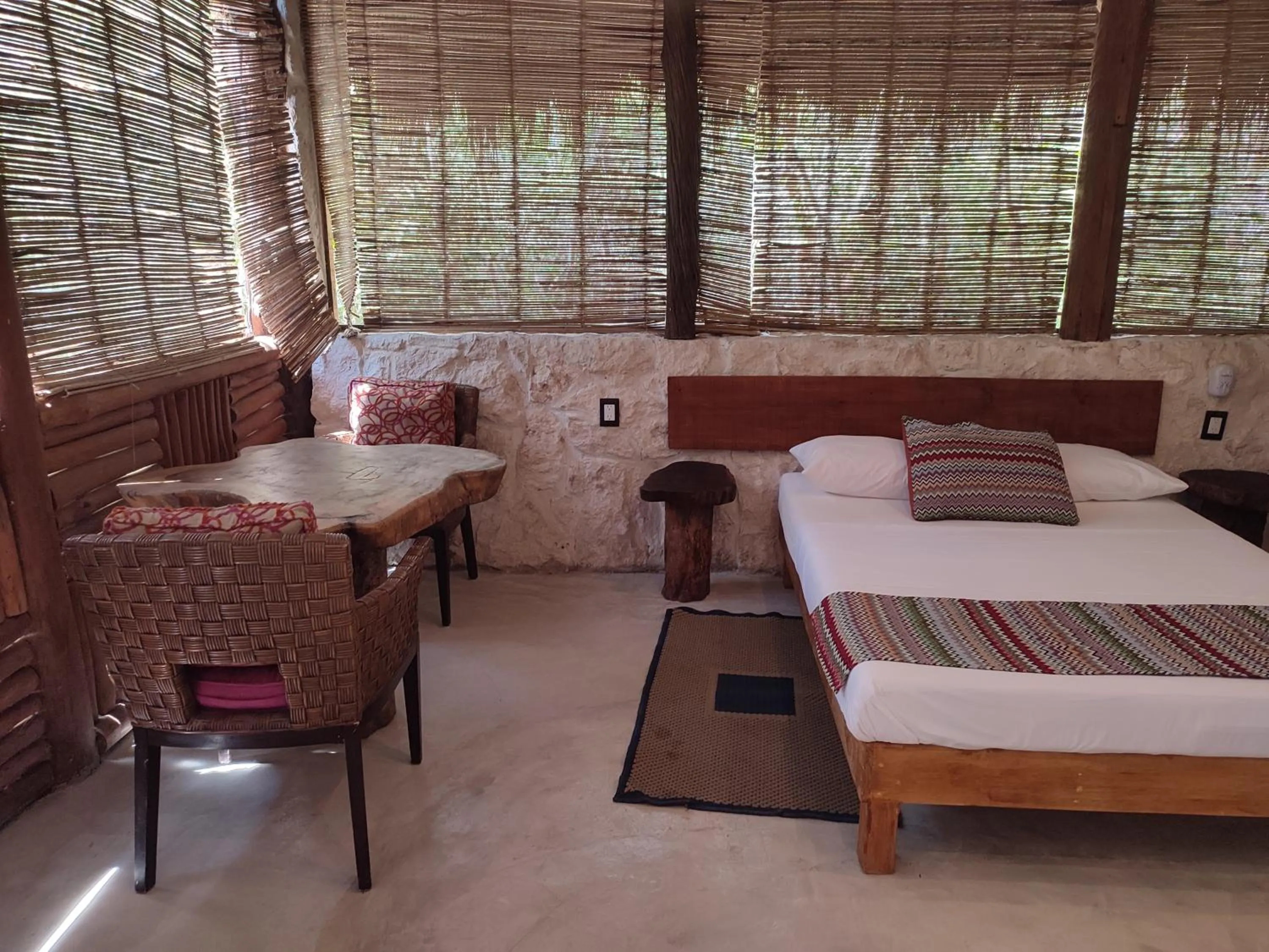 Bed in Aldea Maya-Ha Cabañas con cenotes