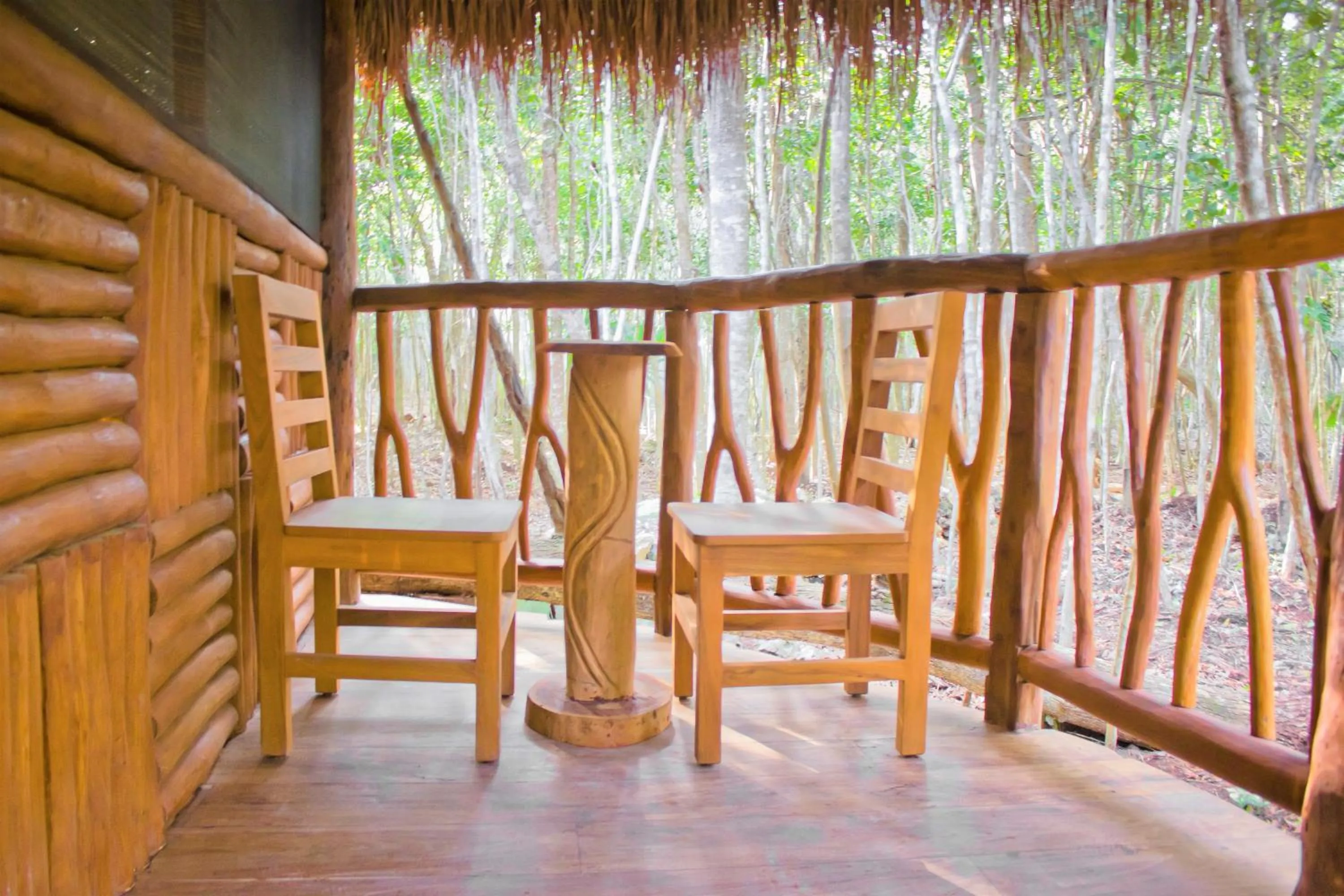 Balcony/Terrace in Aldea Maya-Ha Cabañas con cenotes