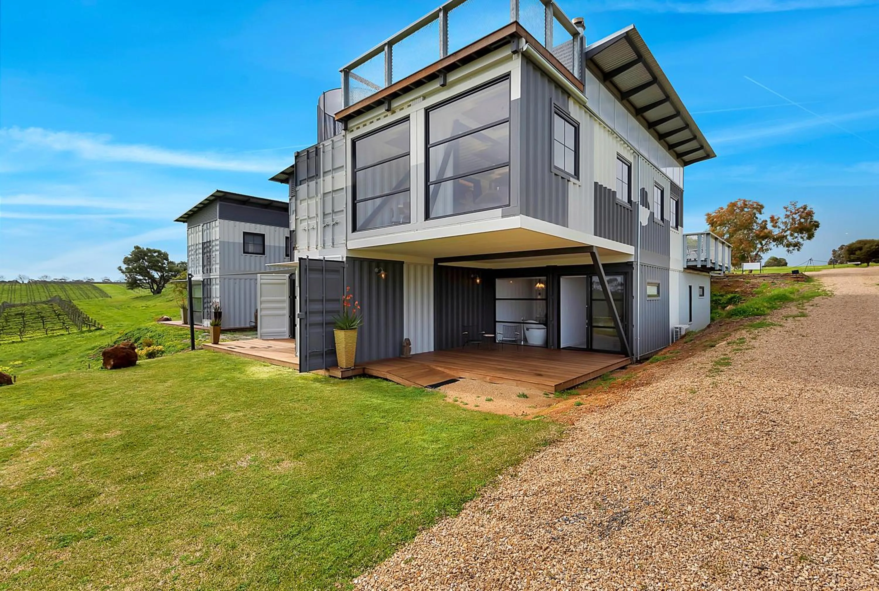 Property building in Hotel California Road at Inkwell Wines