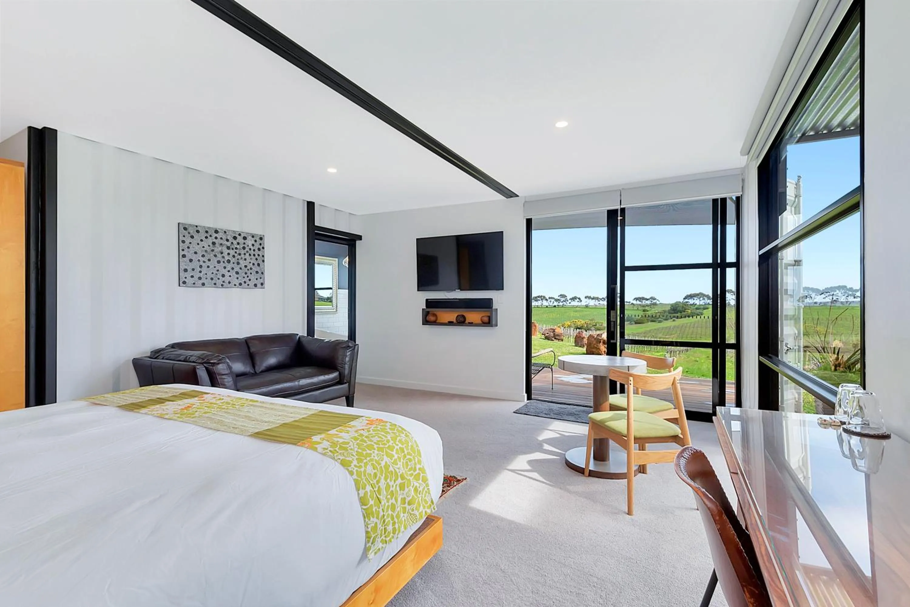 Bed in Hotel California Road at Inkwell Wines