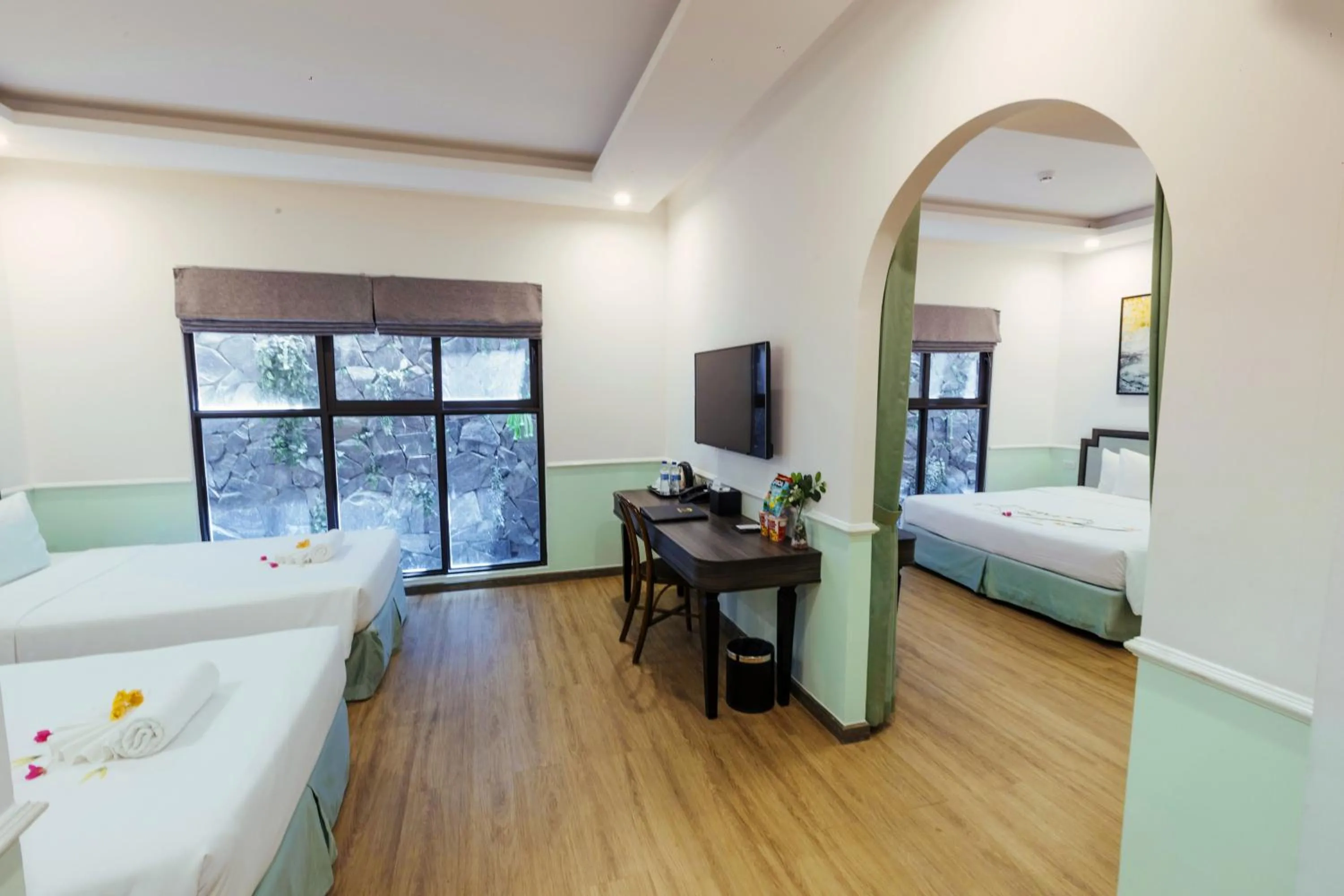 View (from property/room), Bed in Paralia Khem Beach Phu Quoc Hotel