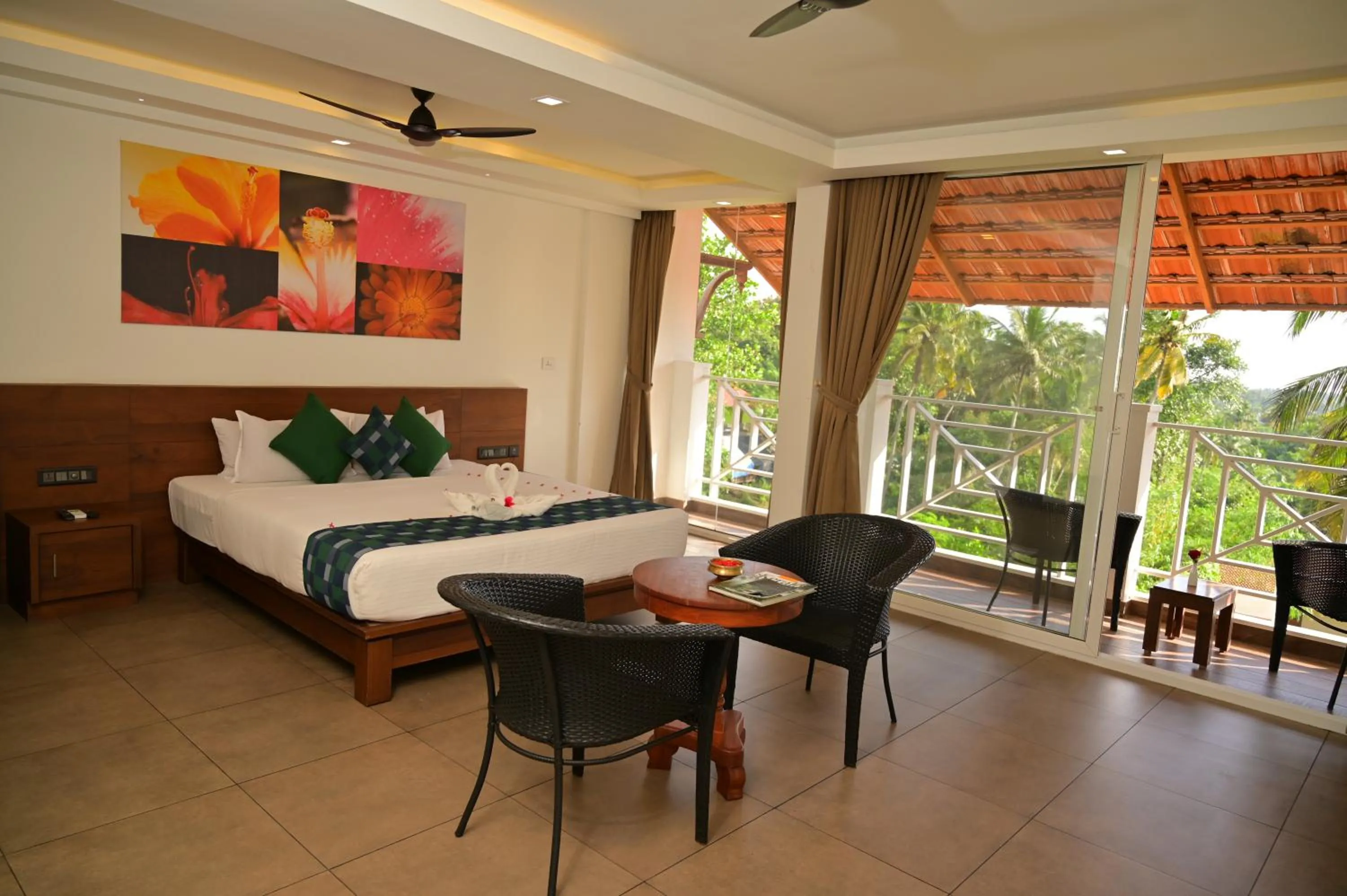 View (from property/room), Bed in Aadisaktthi Leisure Resort, Kovalam
