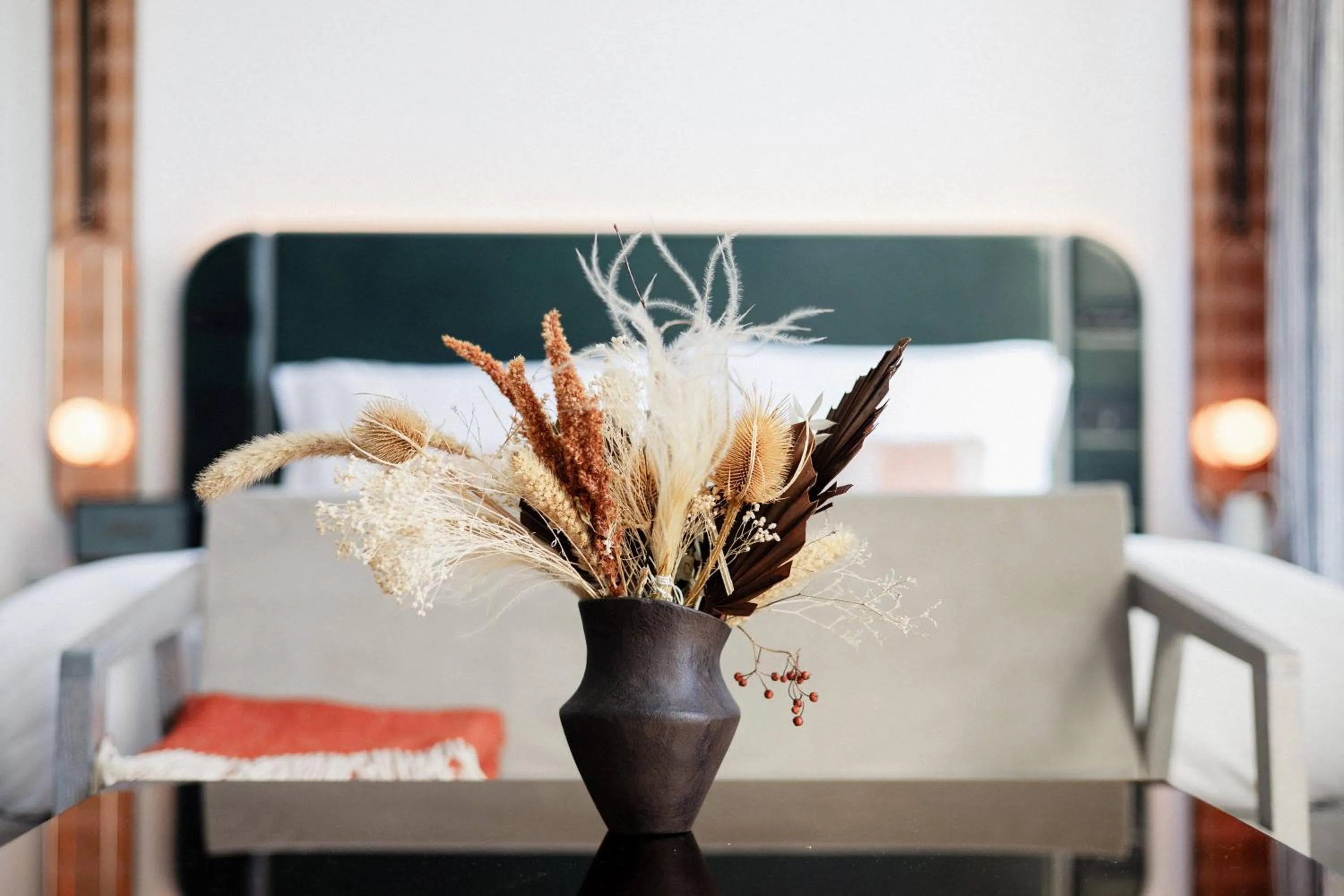 Bedroom, Bed in Hart Shoreditch Hotel London, Curio Collection by Hilton