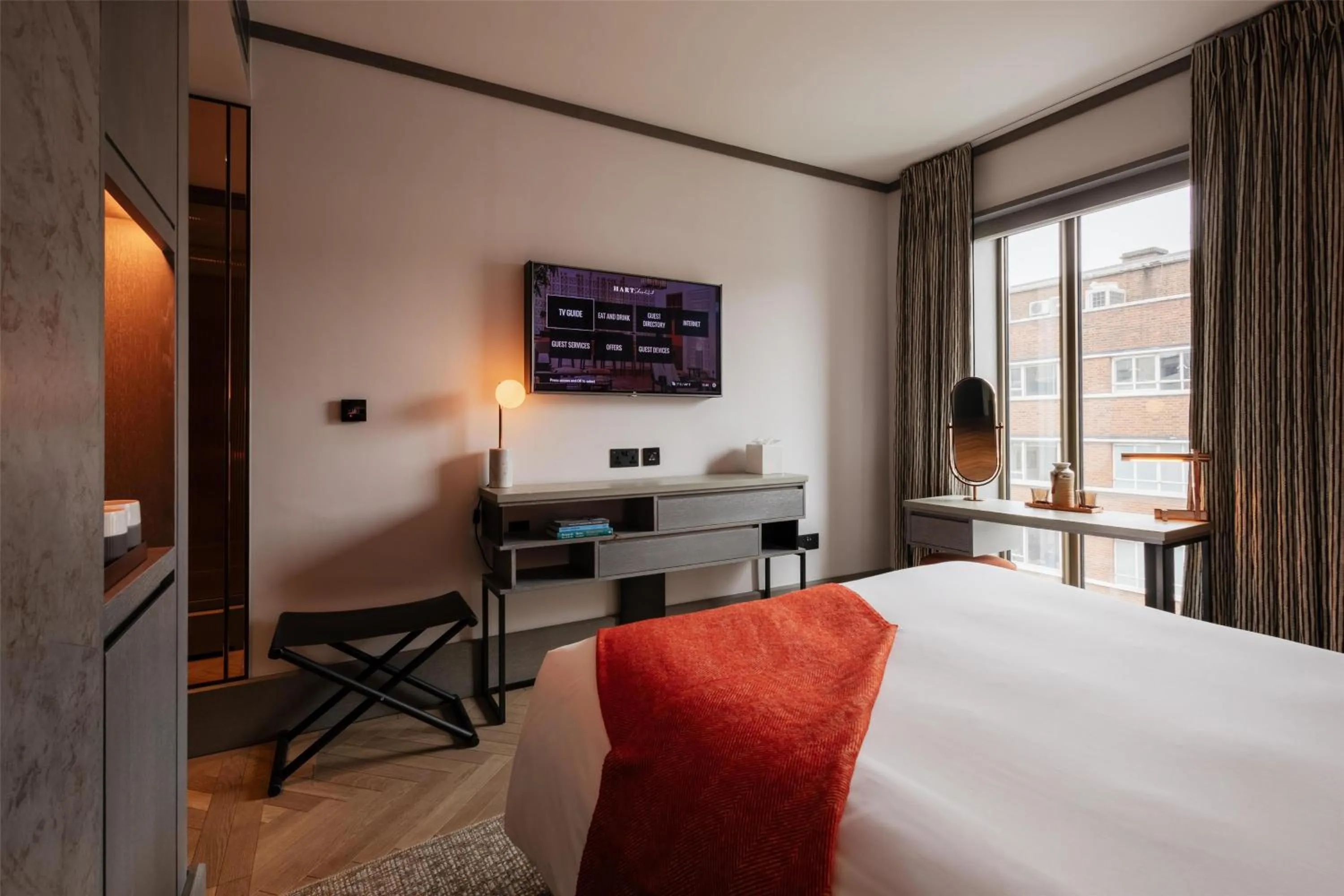 Bed in Hart Shoreditch Hotel London, Curio Collection by Hilton