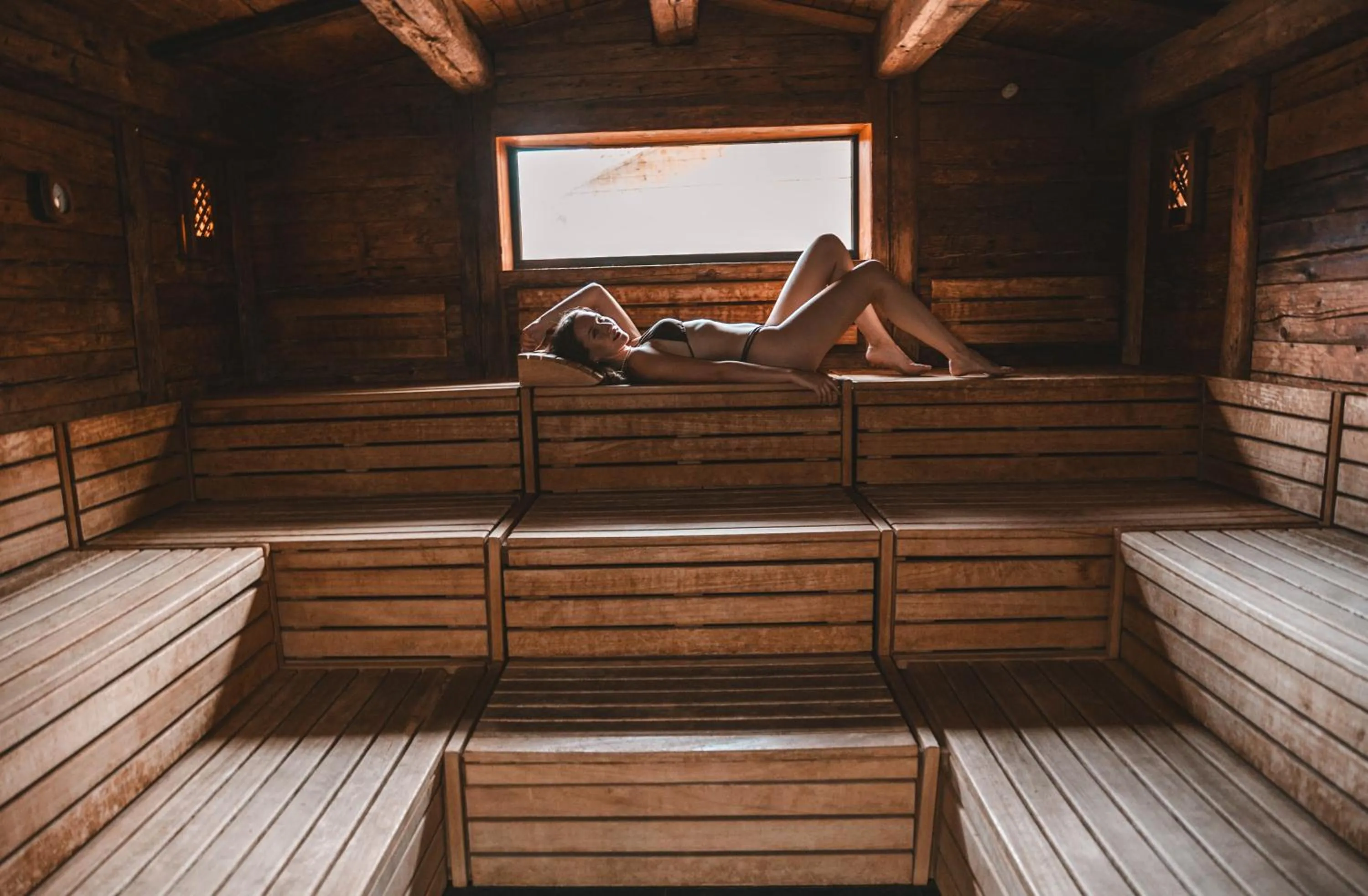 Sauna in Les Violettes Hotel & Spa