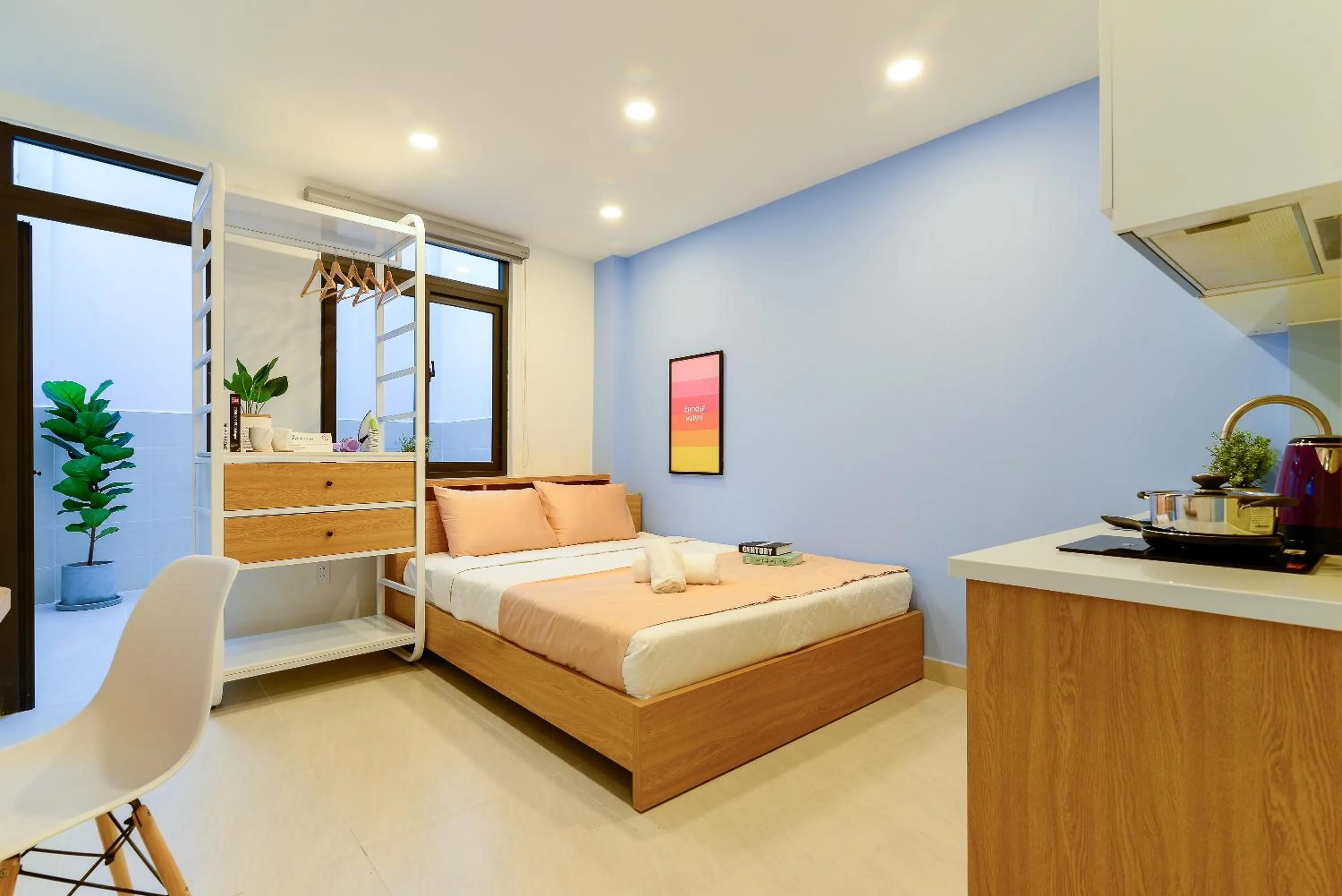 Living room, Bed in Cozrum Homes - Rivera Corner