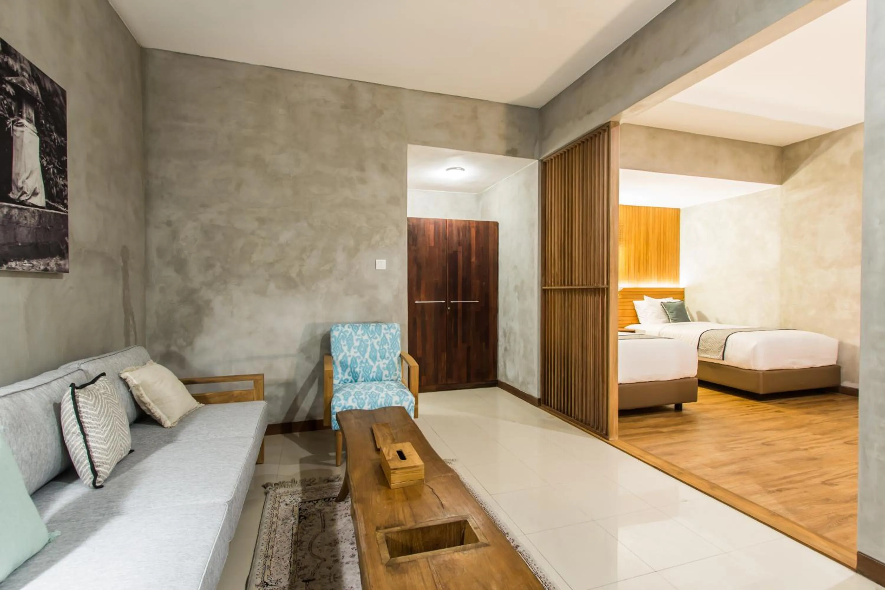 Living room, Bed in Kuta Legian Villa 3 Bedroom Private pool