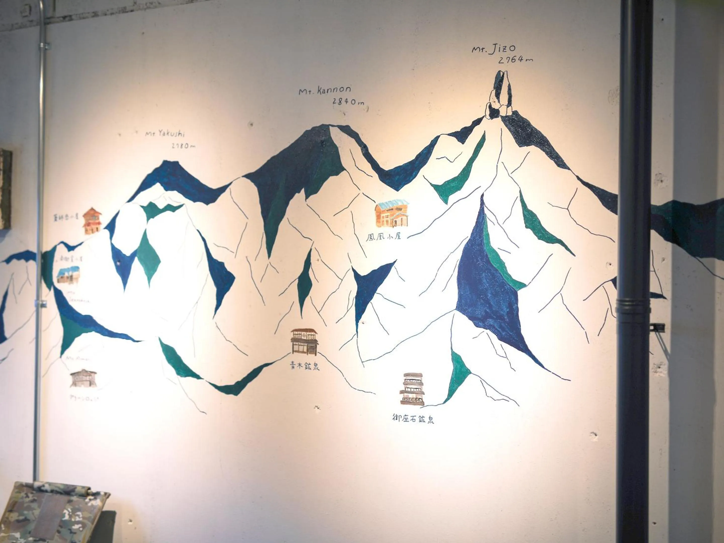 Decorative detail in chAho Hostel Nirasaki / Outdoor Base