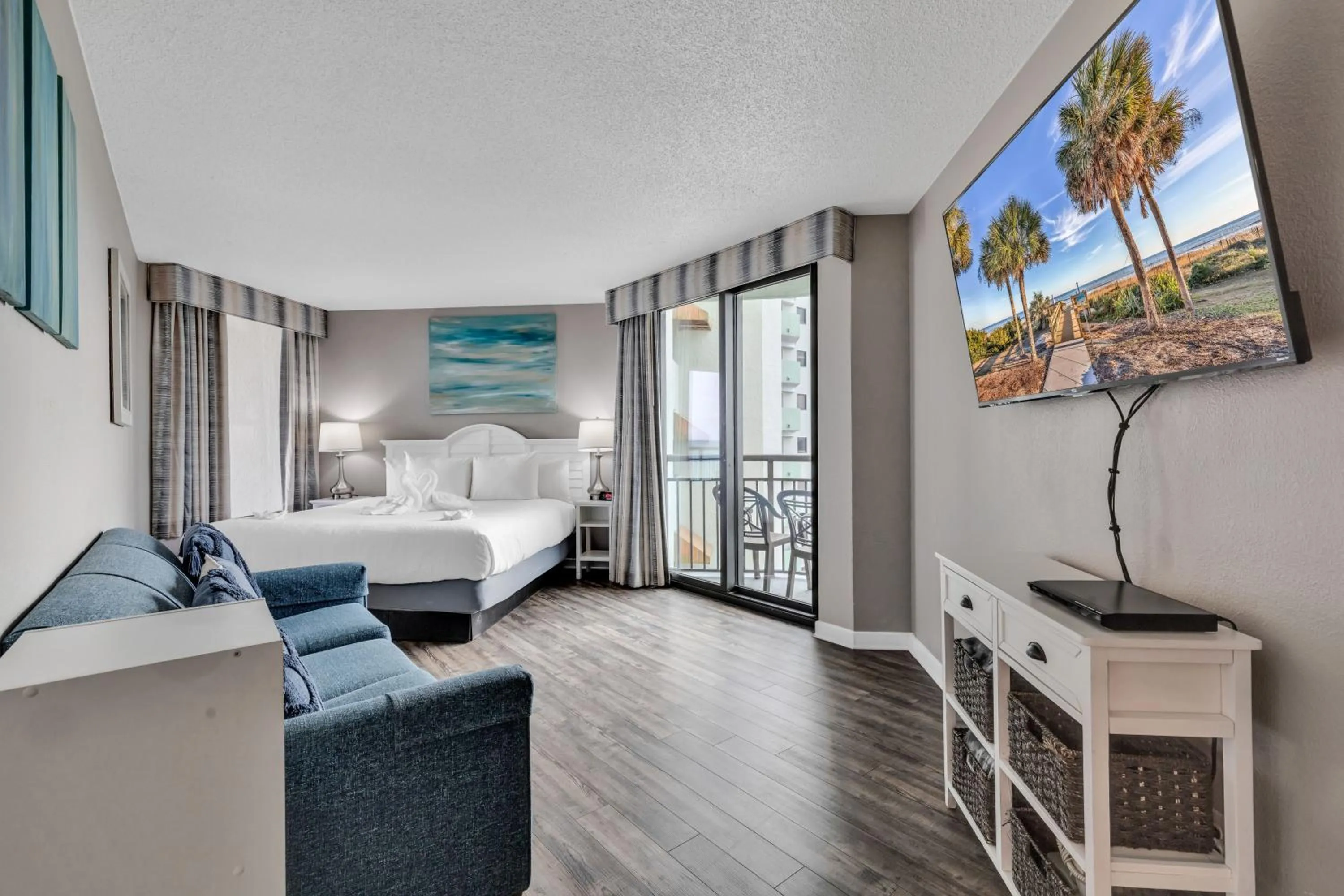 Bedroom, Bed in Ocean-Front Condos at Patricia Grand