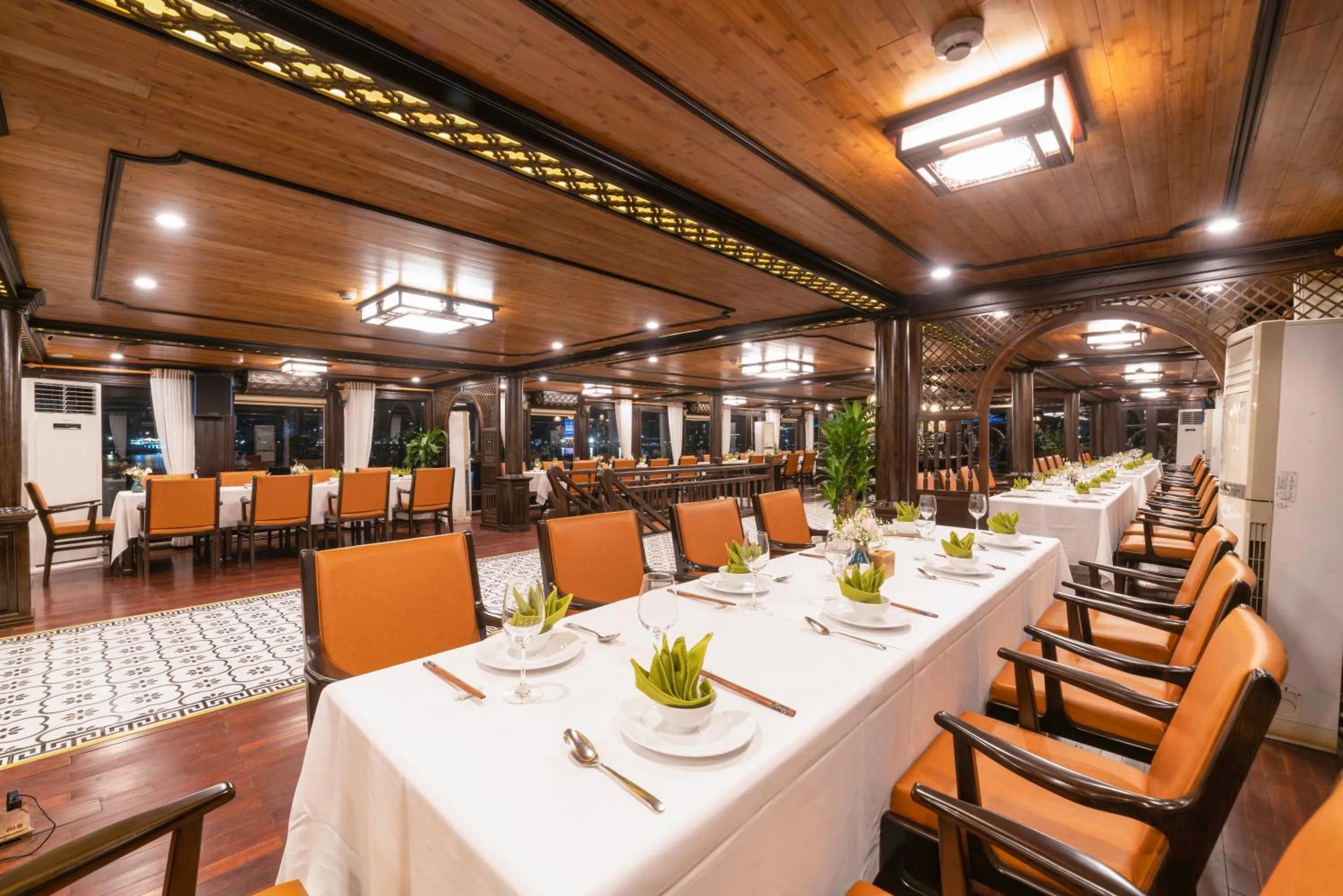 Dining area in Victory Star Cruise