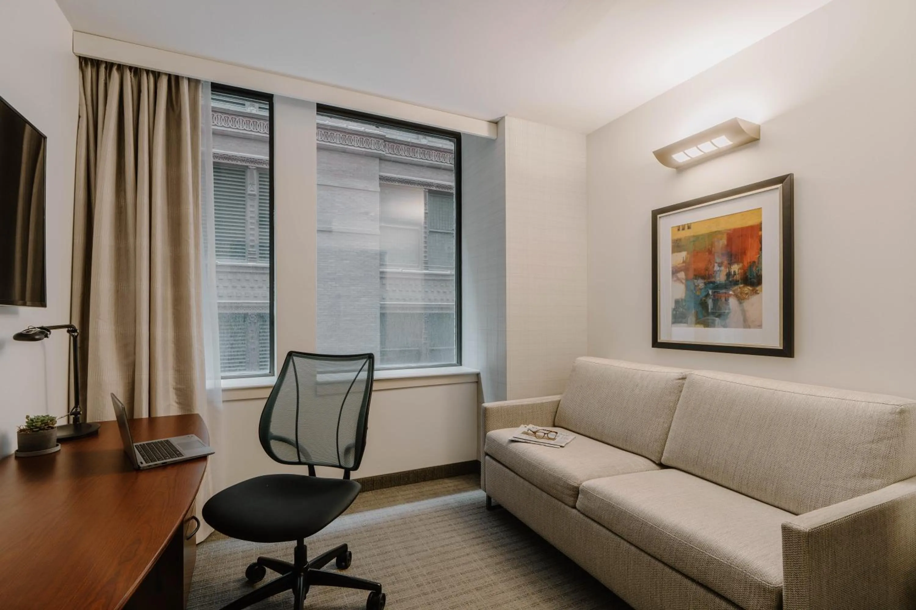 Seating area in Central Loop Hotel