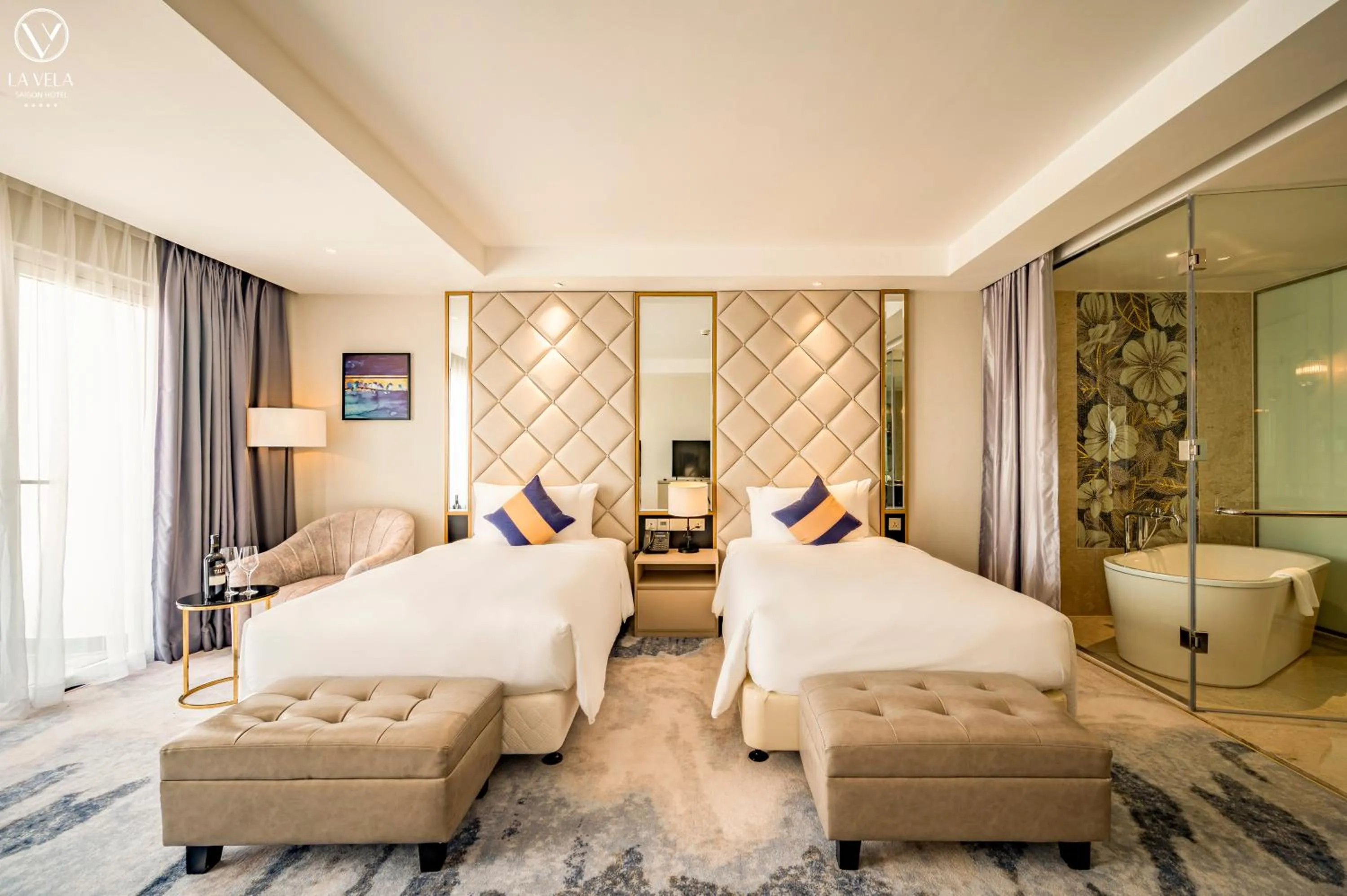 Bedroom, Bed in La Vela Saigon Hotel