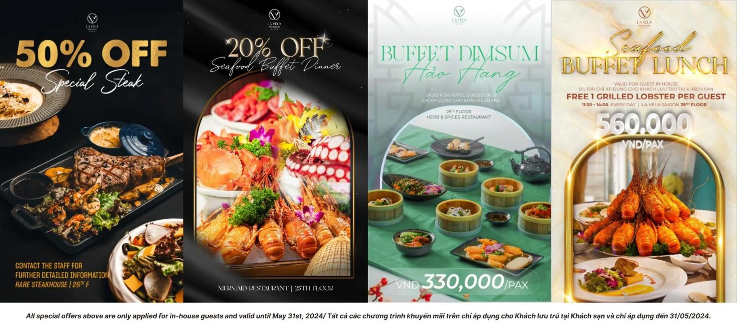 Food and drinks in La Vela Saigon Hotel