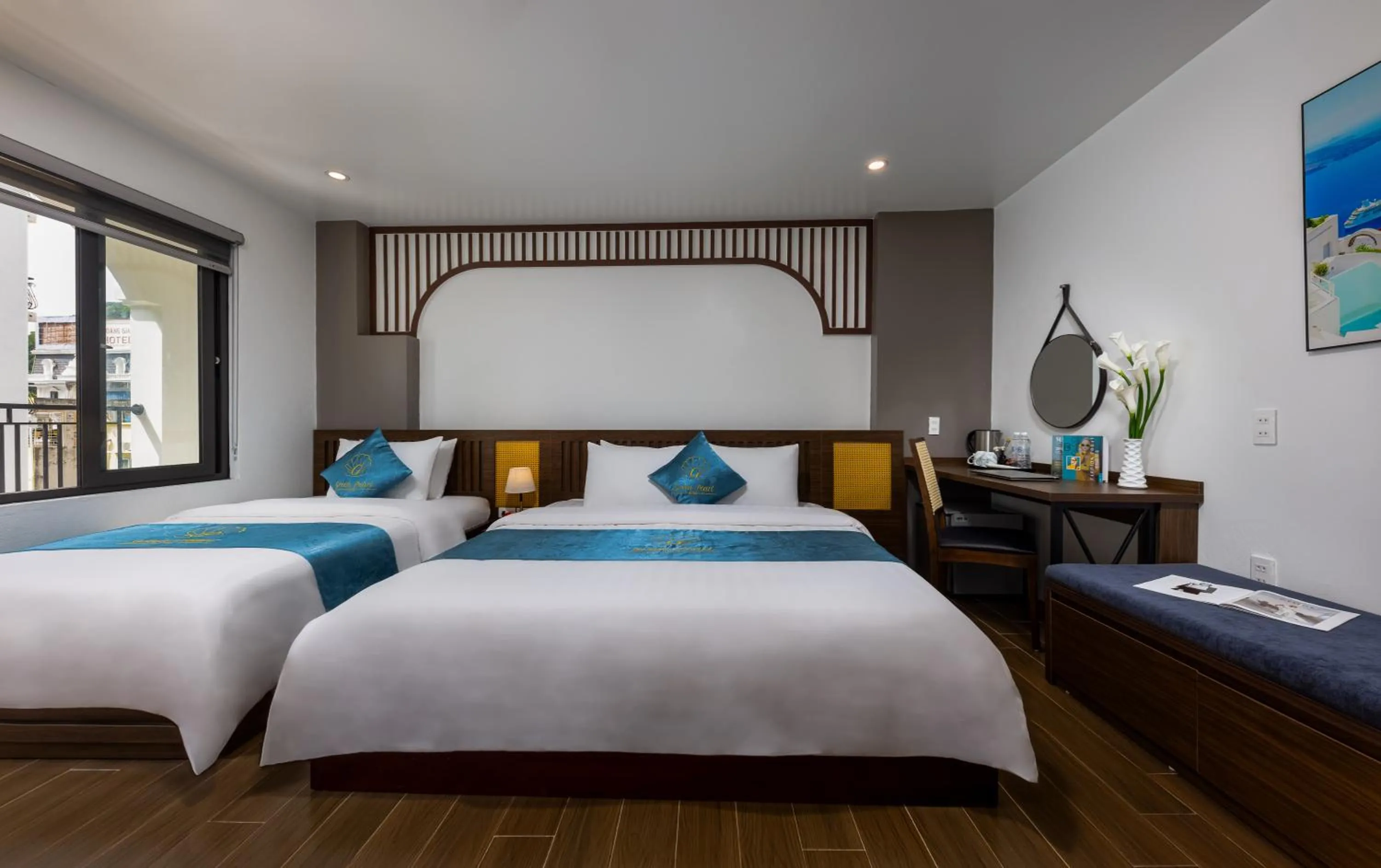 Bed in Cat Ba Green Pearl Hotel