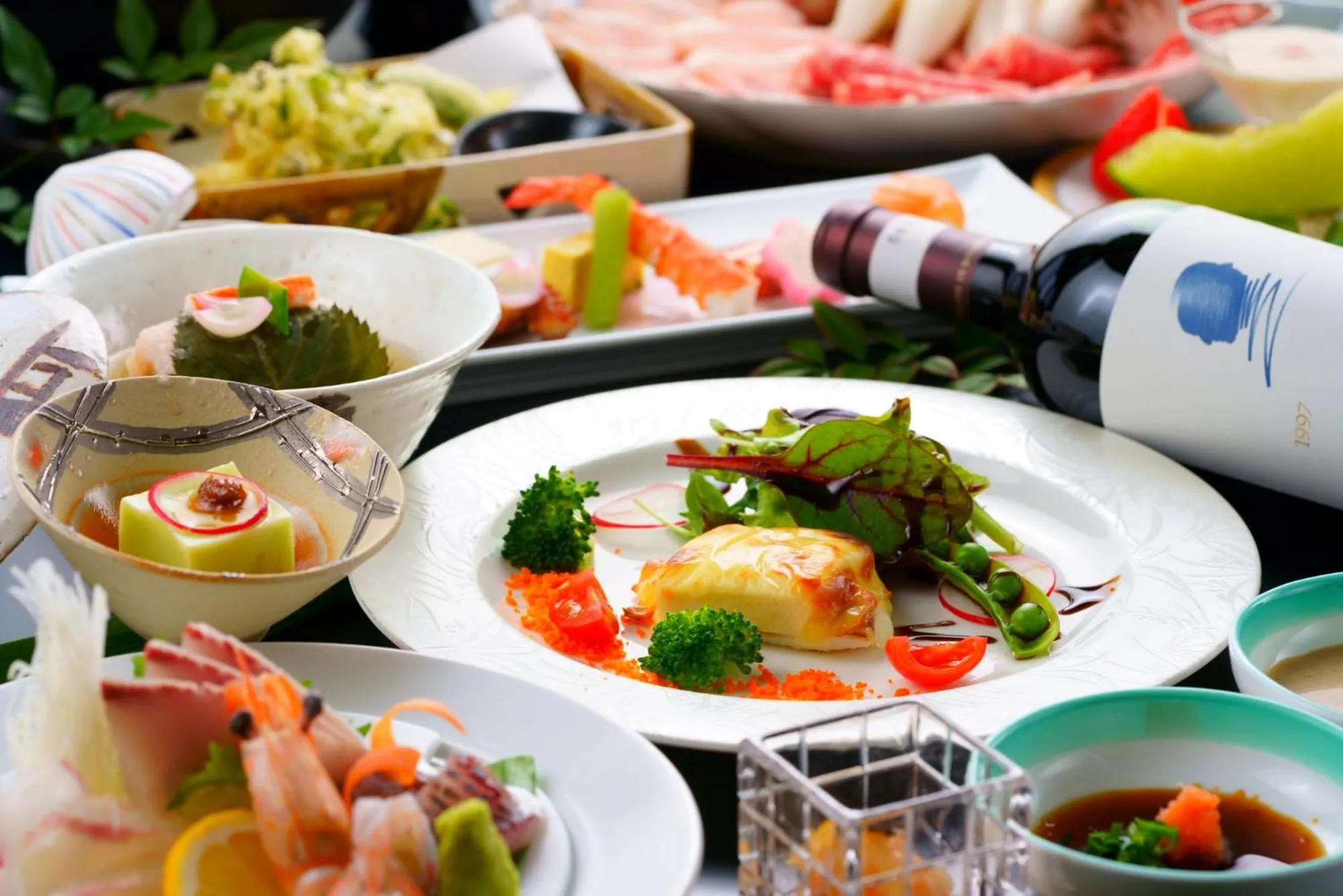 Dinner in Yufuin-Sanso Waremokou