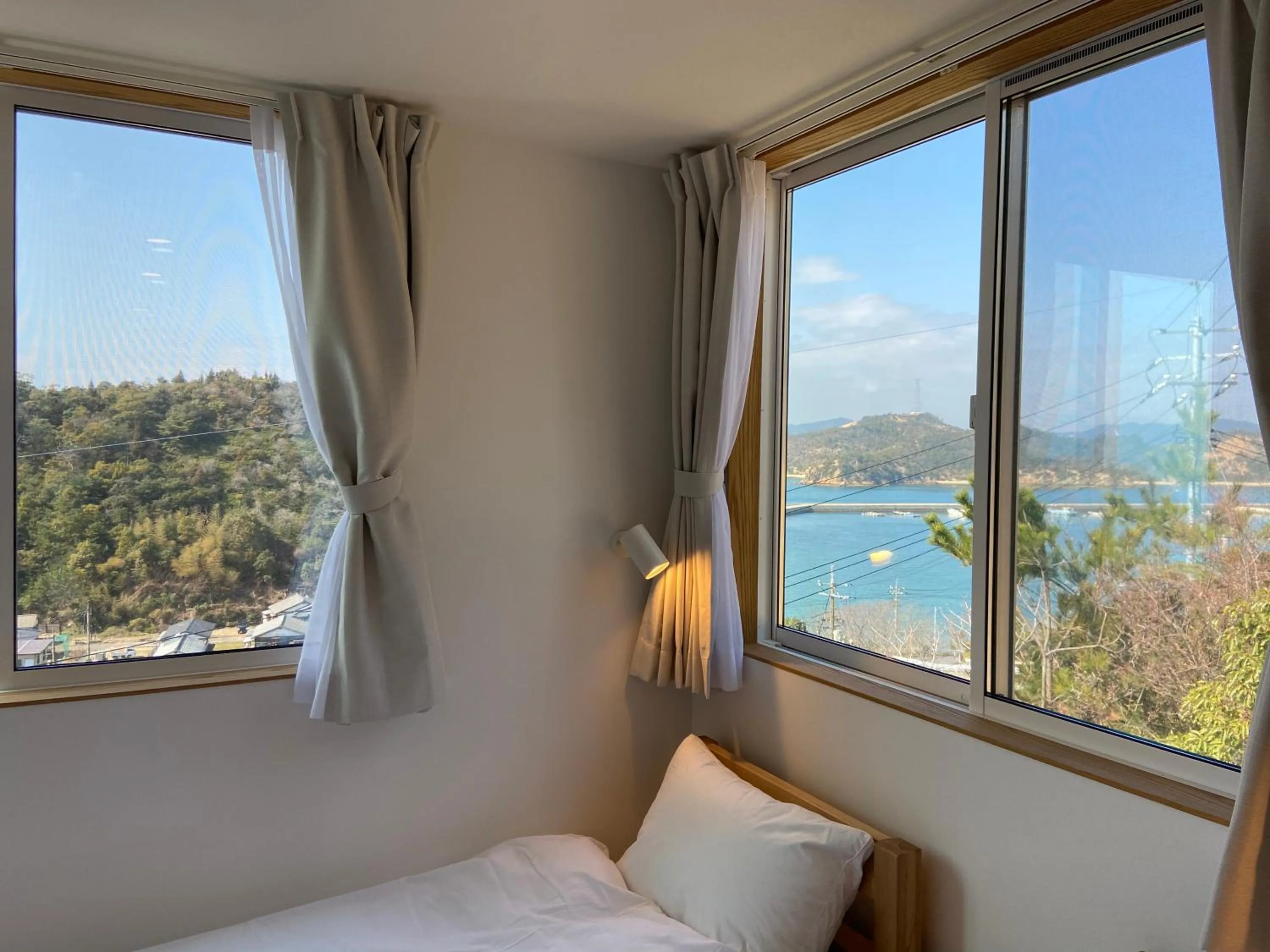 View (from property/room), Bed in MY LODGE Naoshima