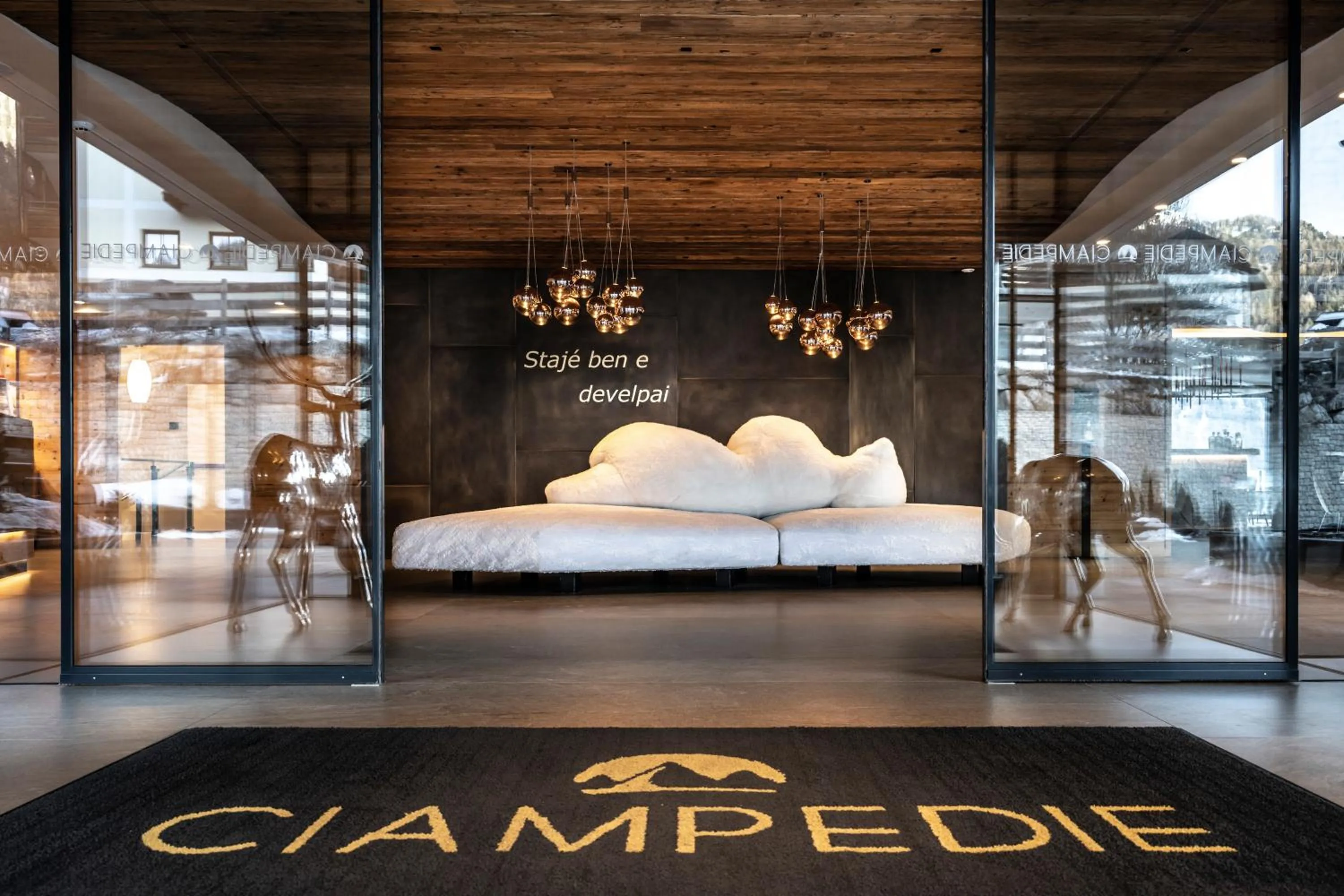 Lobby or reception, Bed in Ciampedie Luxury Alpine Spa Hotel