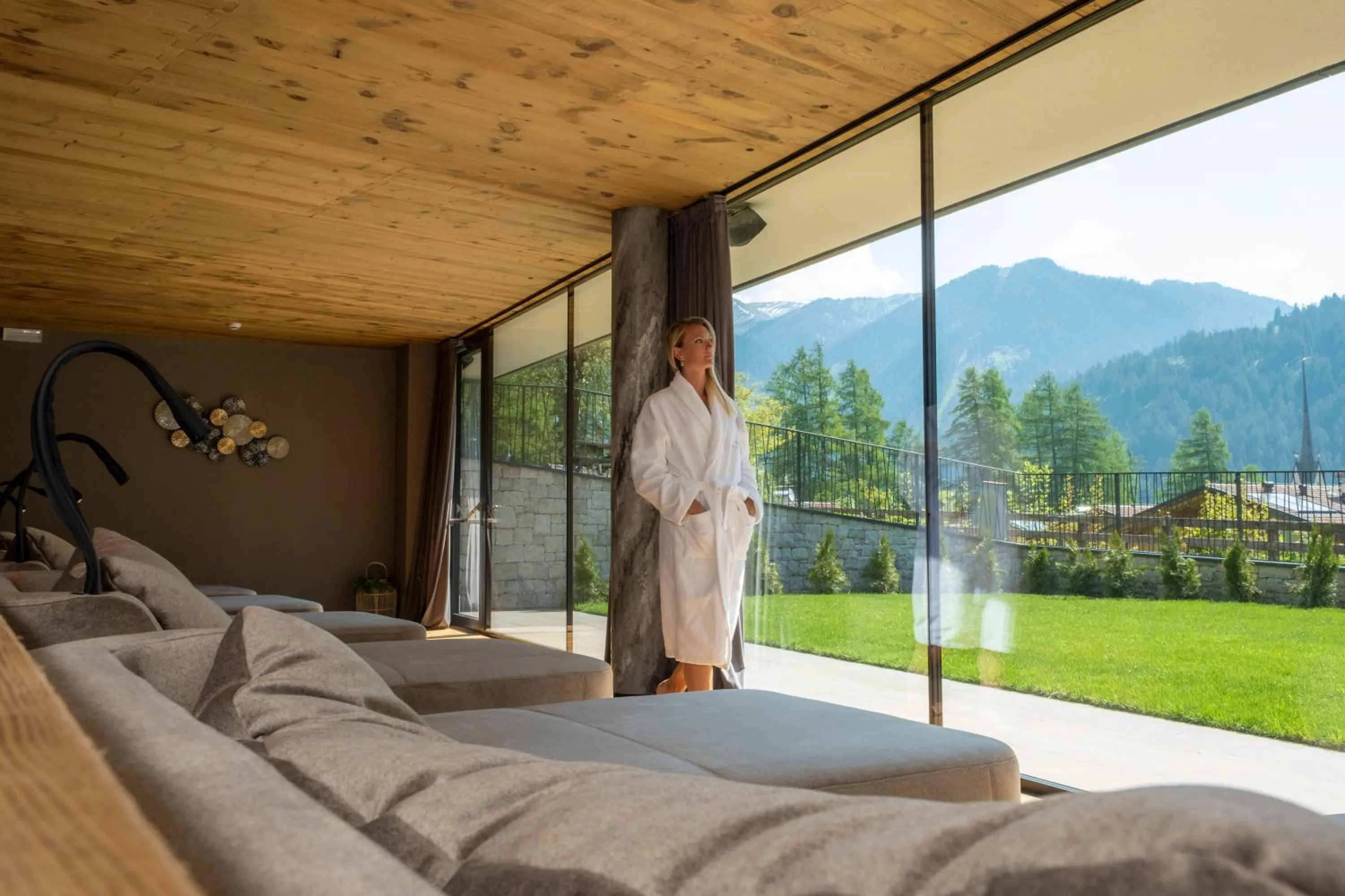 Sauna in Ciampedie Luxury Alpine Spa Hotel