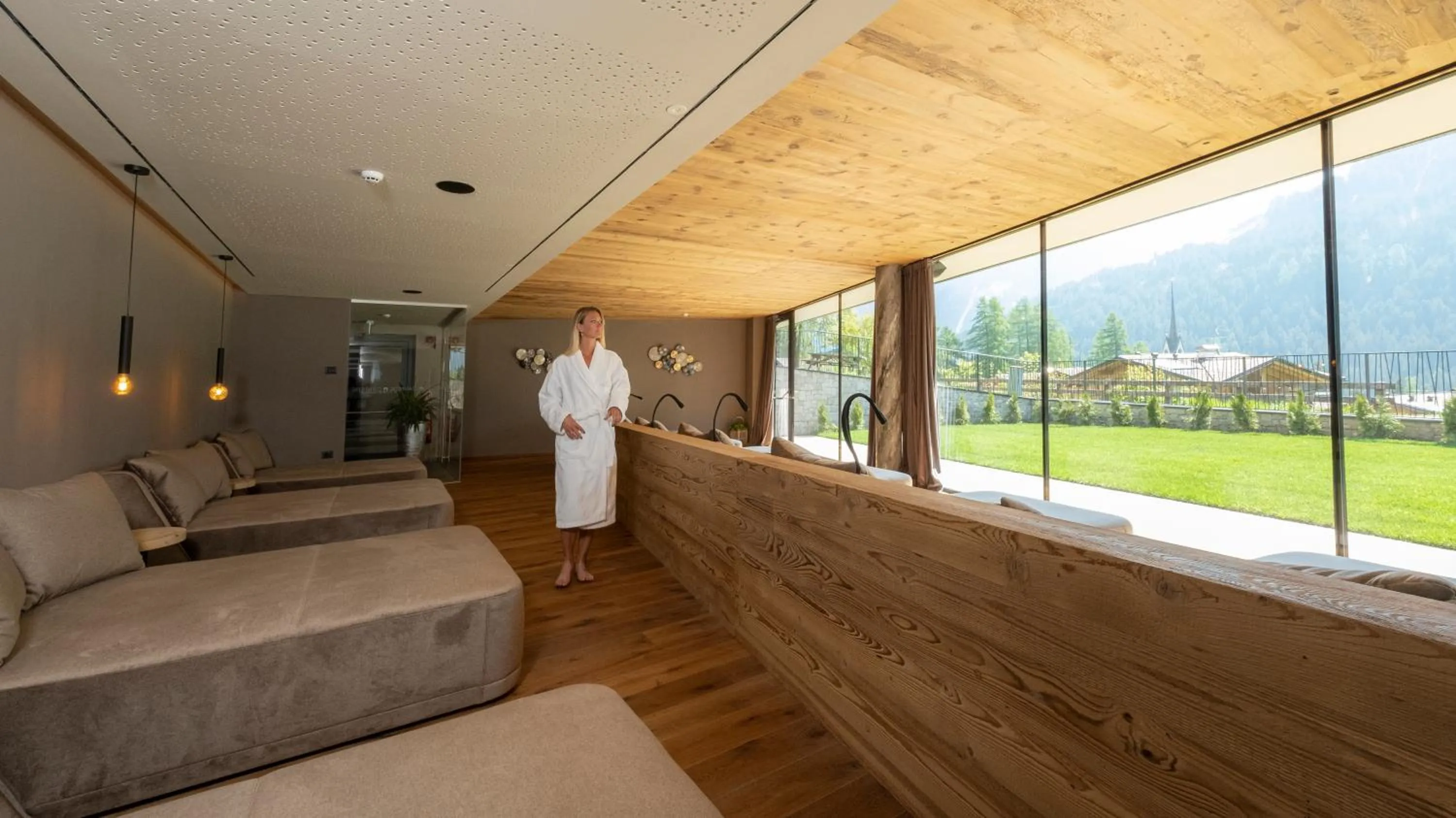 Sauna in Ciampedie Luxury Alpine Spa Hotel
