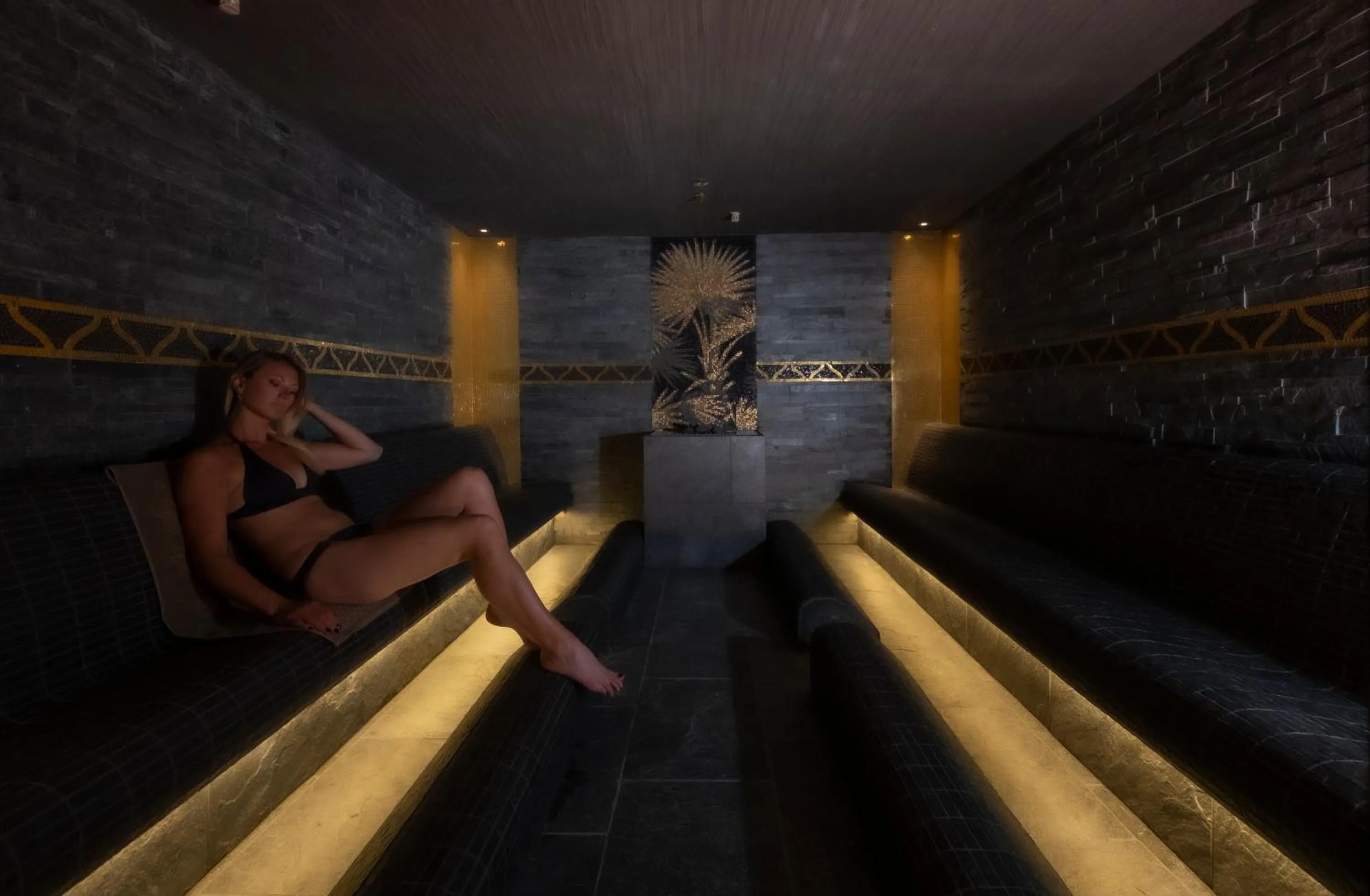Sauna in Ciampedie Luxury Alpine Spa Hotel
