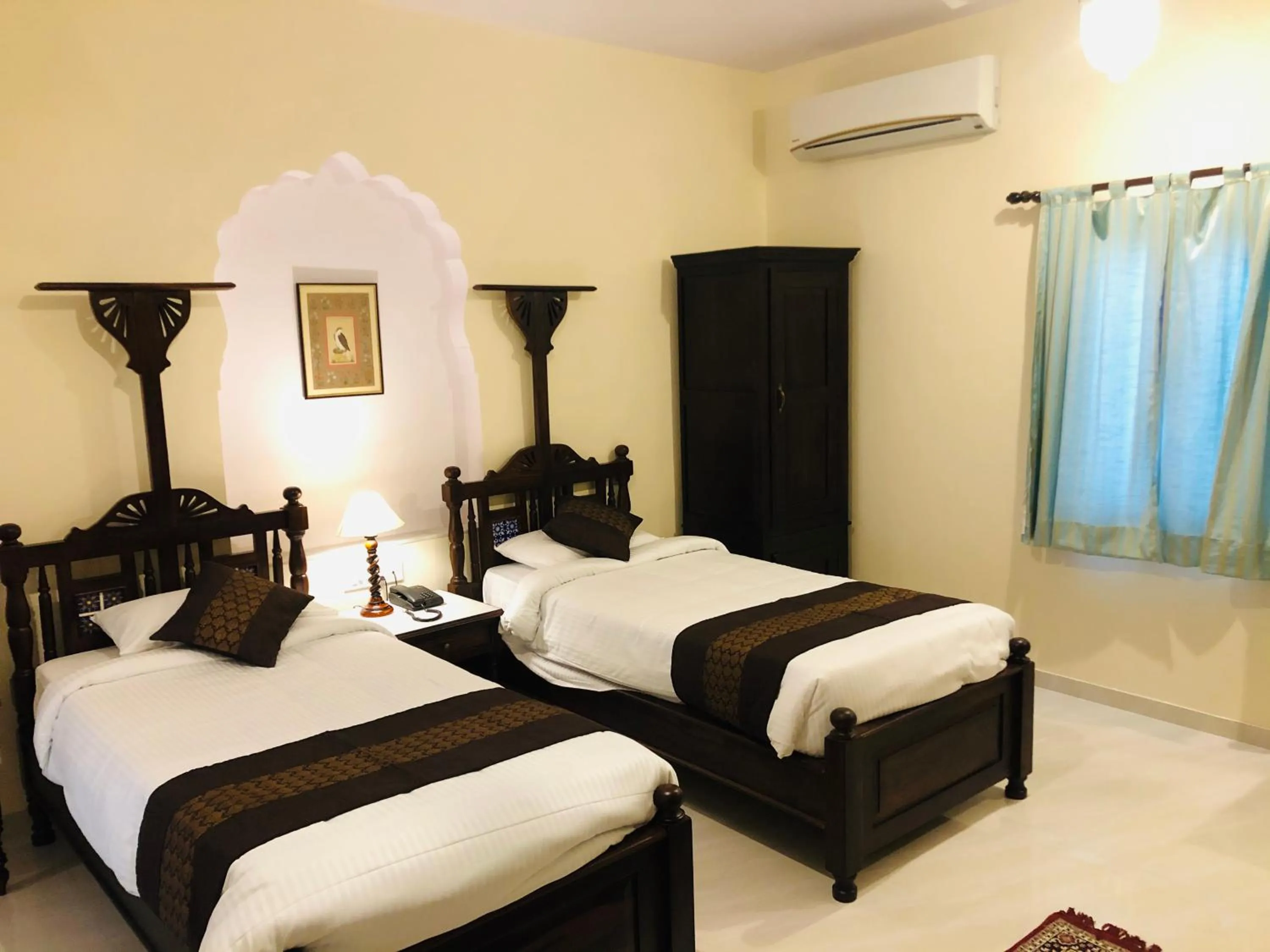 Bed in Khandela Haveli - a Boutique Heritage Hotel