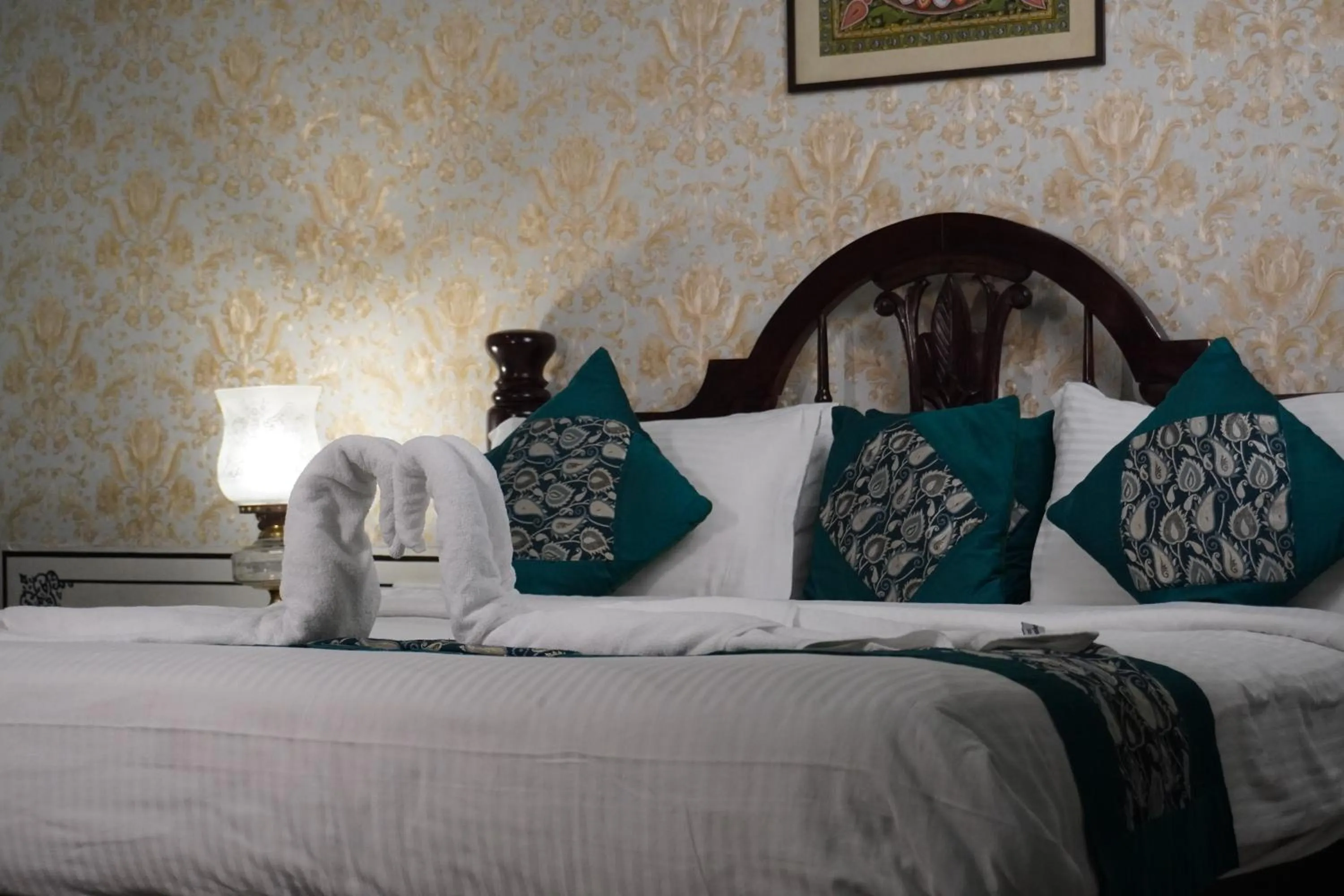 Bed in Khandela Haveli - a Boutique Heritage Hotel