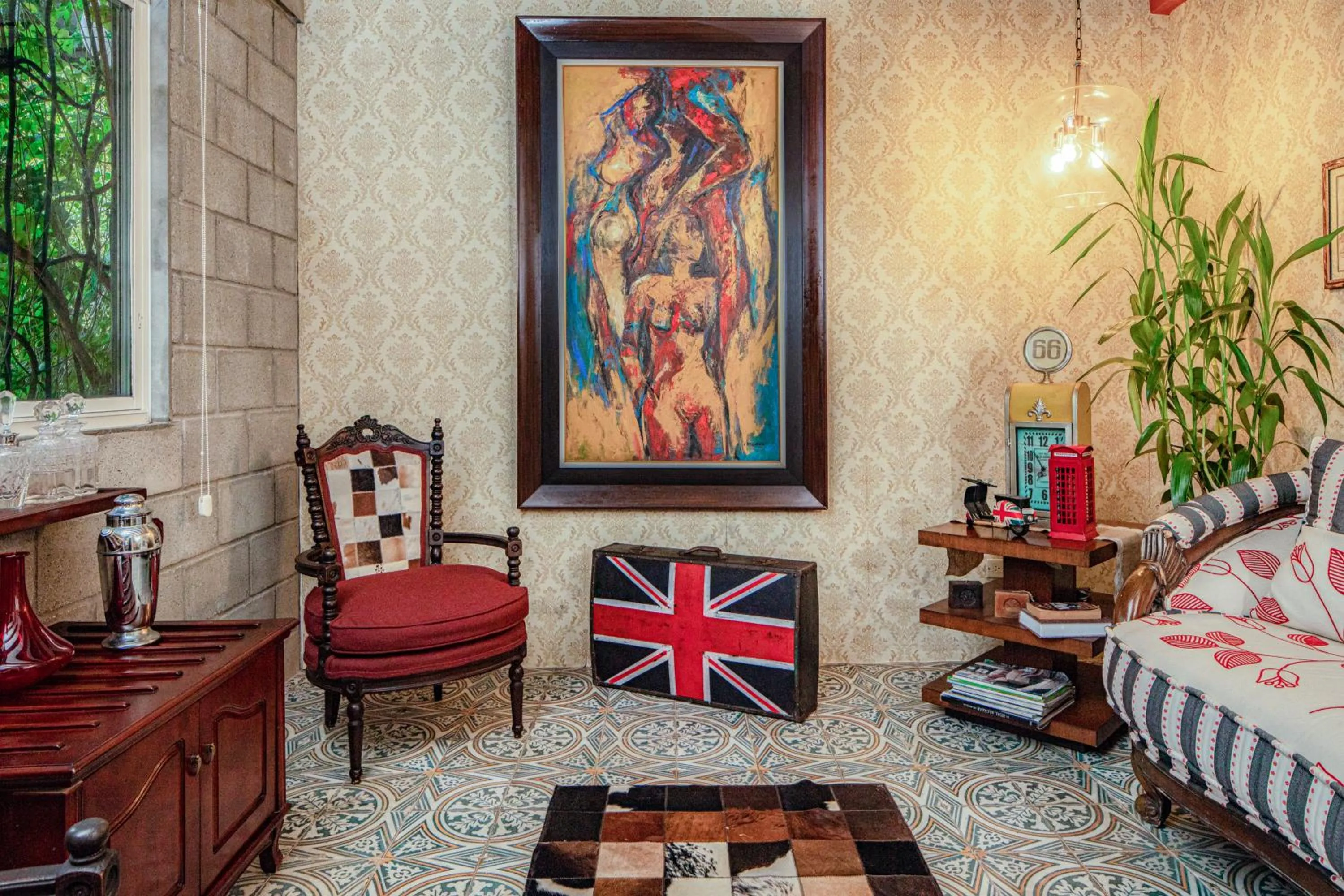 Seating area, Bed in Casa Madre Tierra