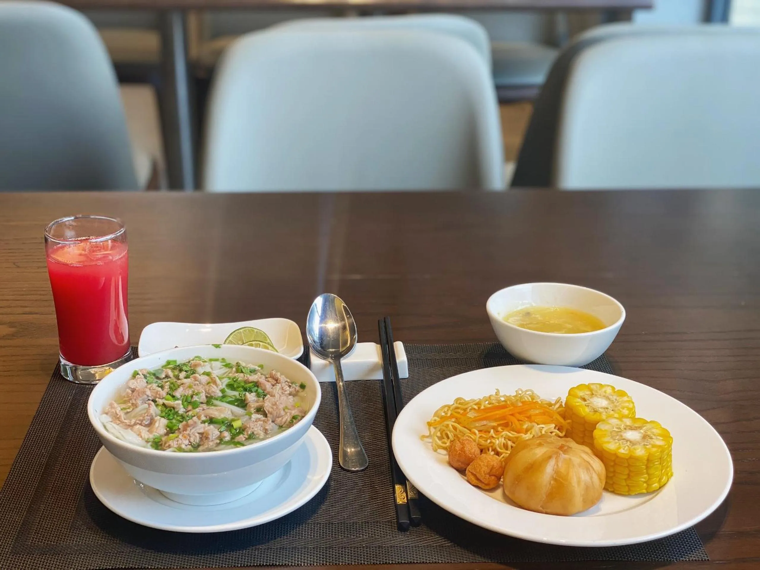Asian breakfast in Golden Season Hotel