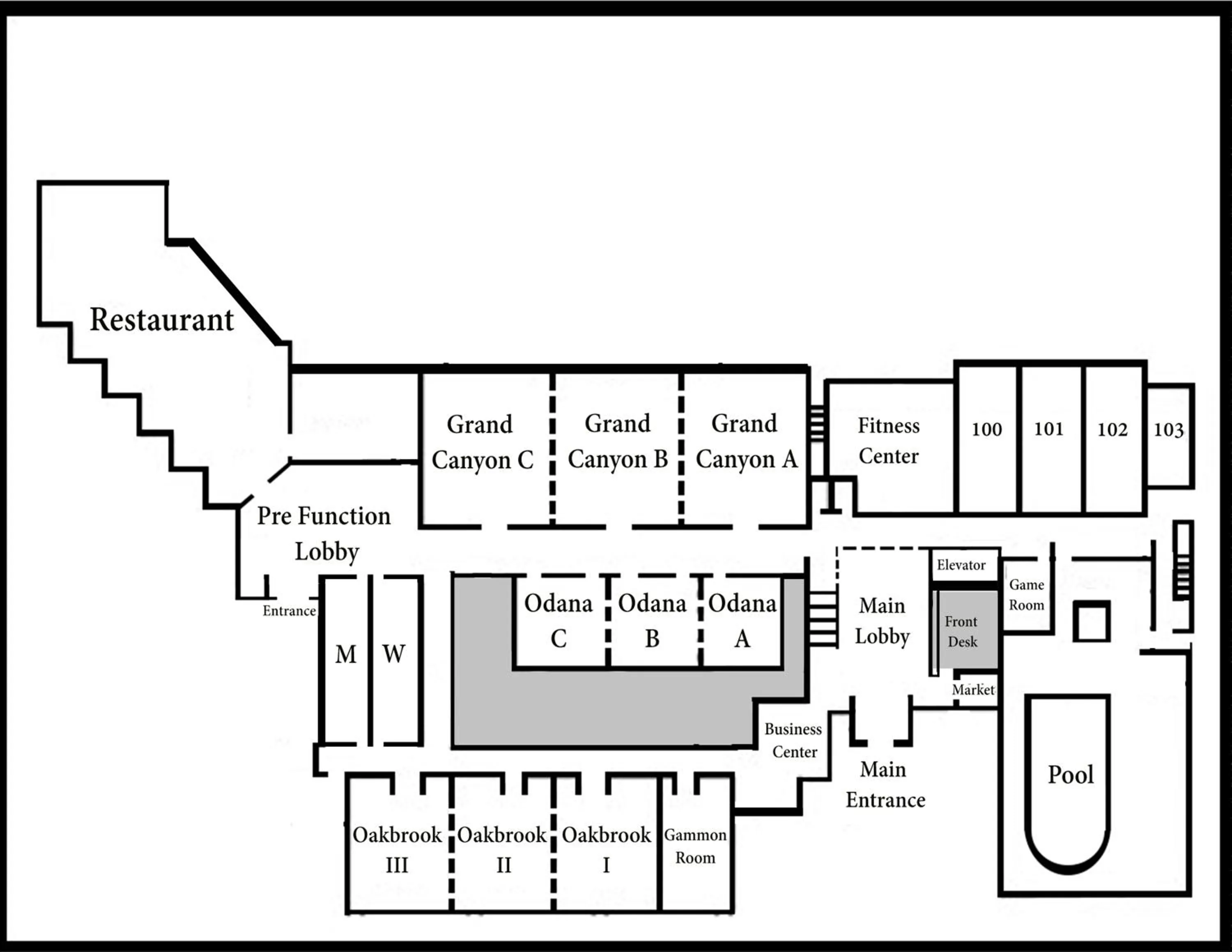 Floor Plan in Radisson Hotel Madison