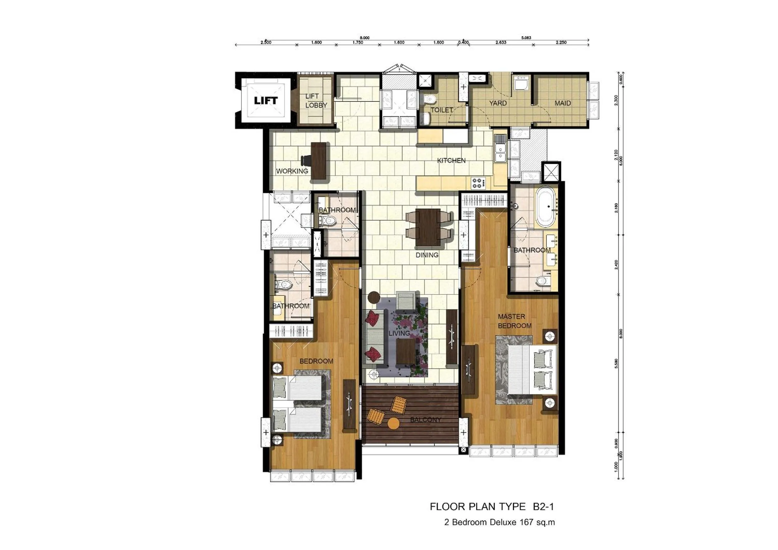 Floor plan in North Park Serviced Apartment Bangkok