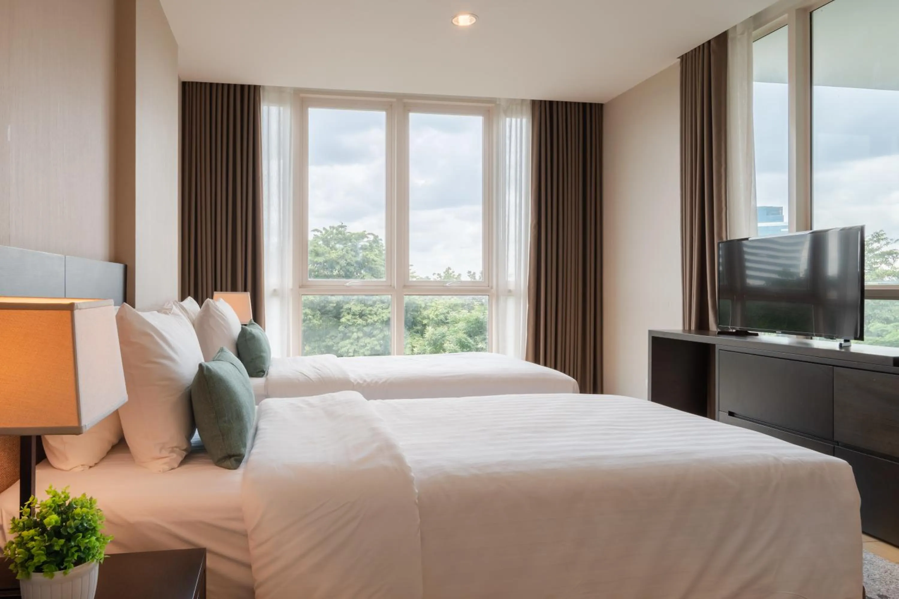 Bedroom, Bed in North Park Serviced Apartment Bangkok