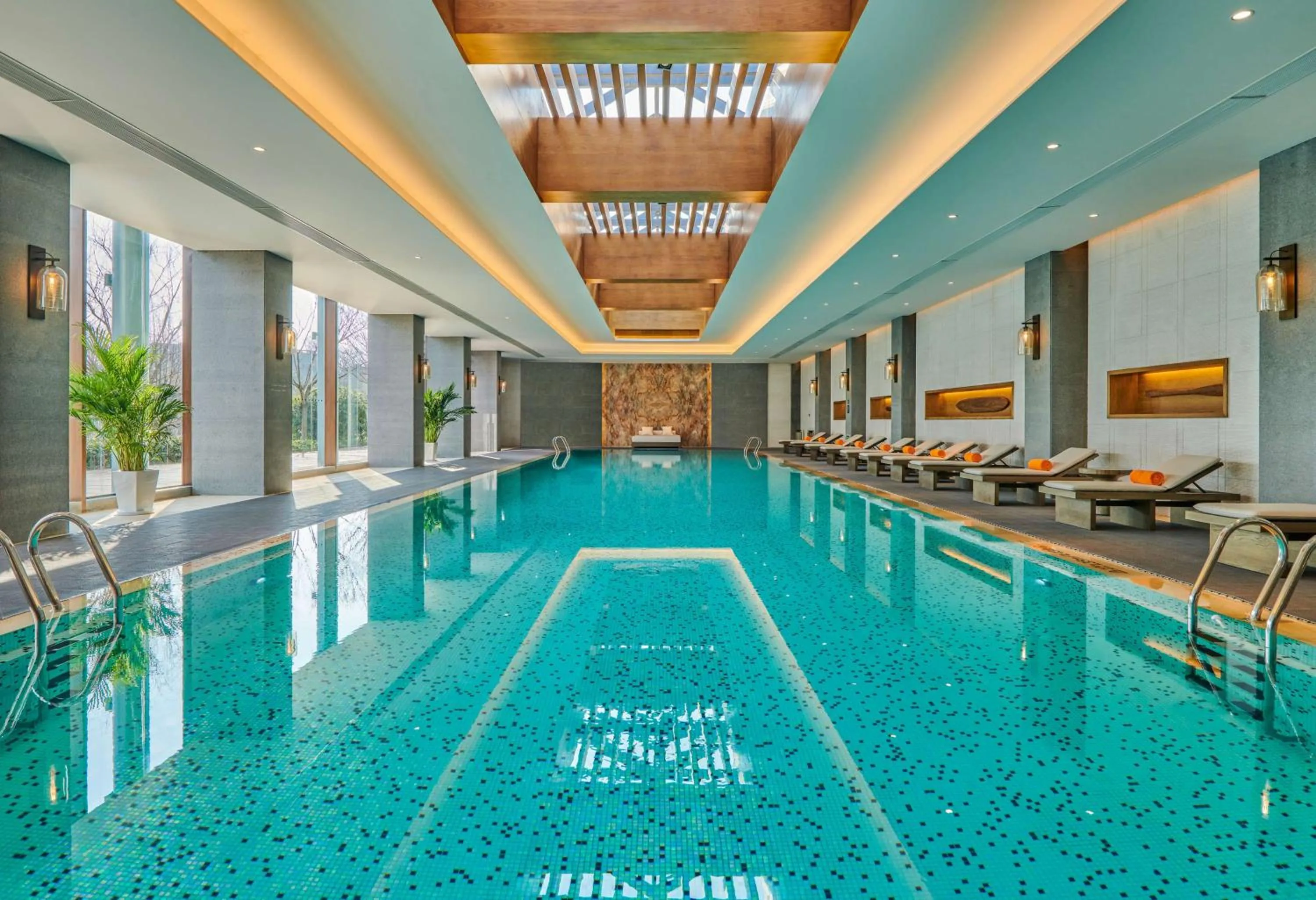 Pool view in Lushan West Sea Resort, Curio Collection by Hilton