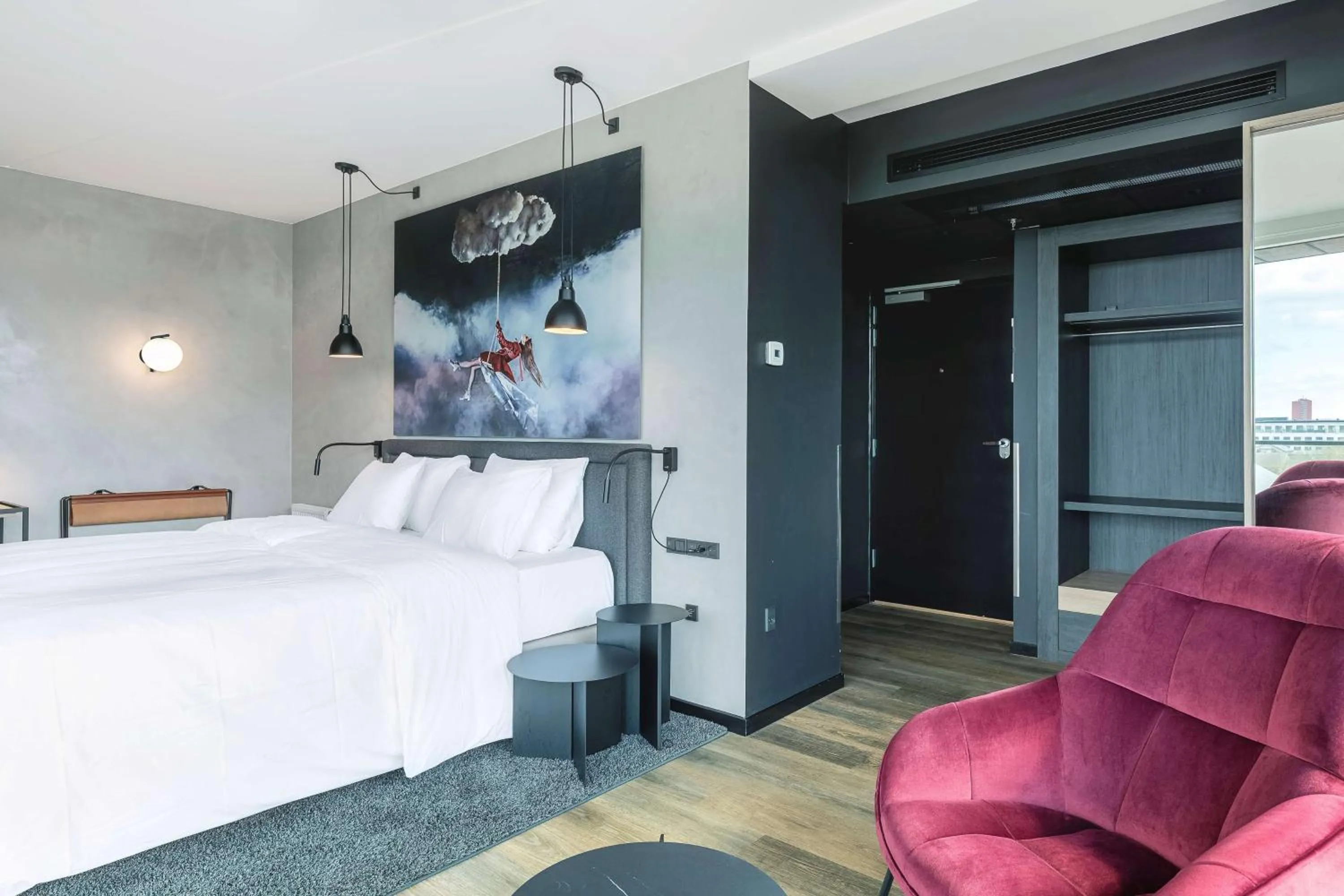 View (from property/room), Bed in Radisson RED Aarhus