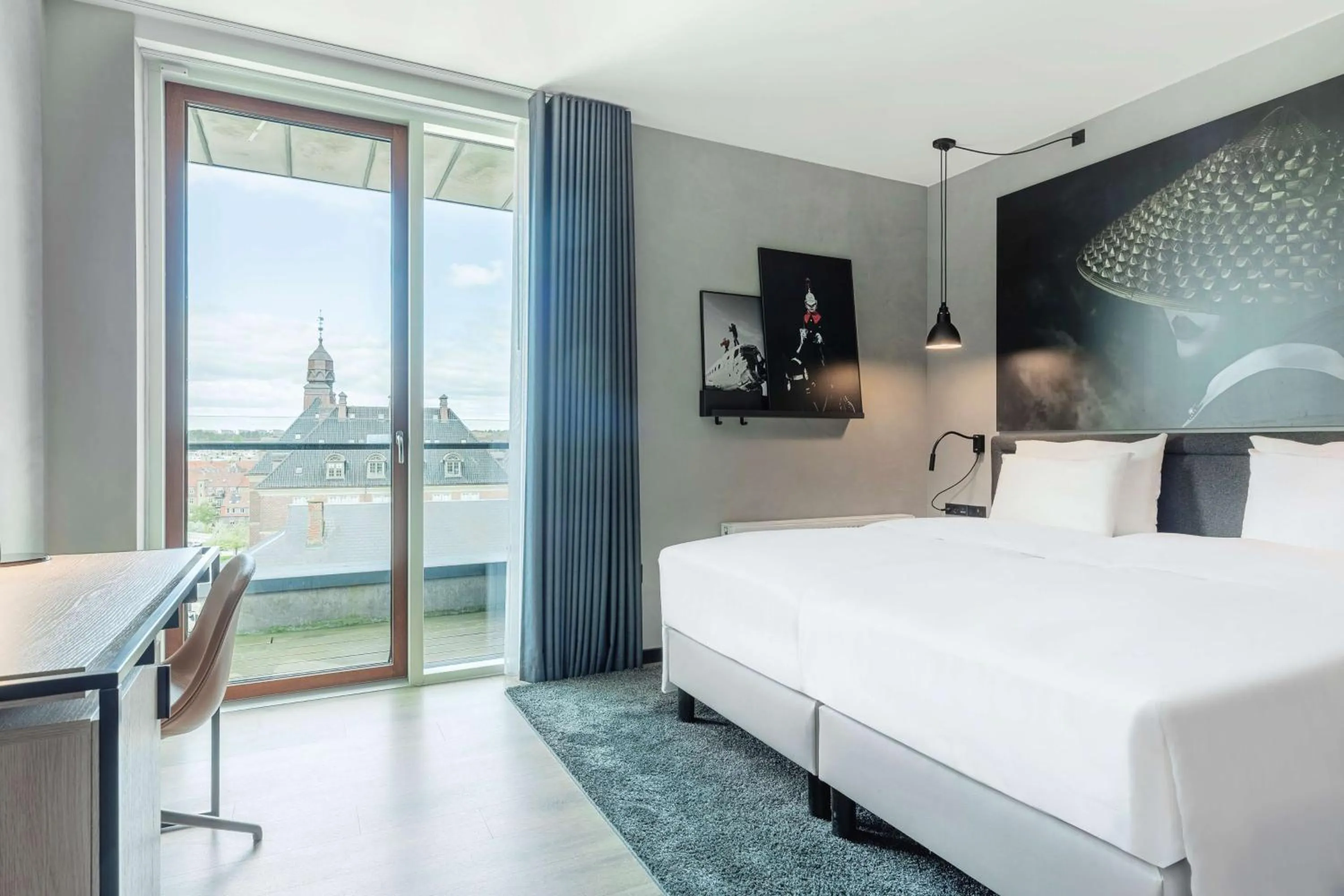 View (from property/room), Bed in Radisson RED Aarhus