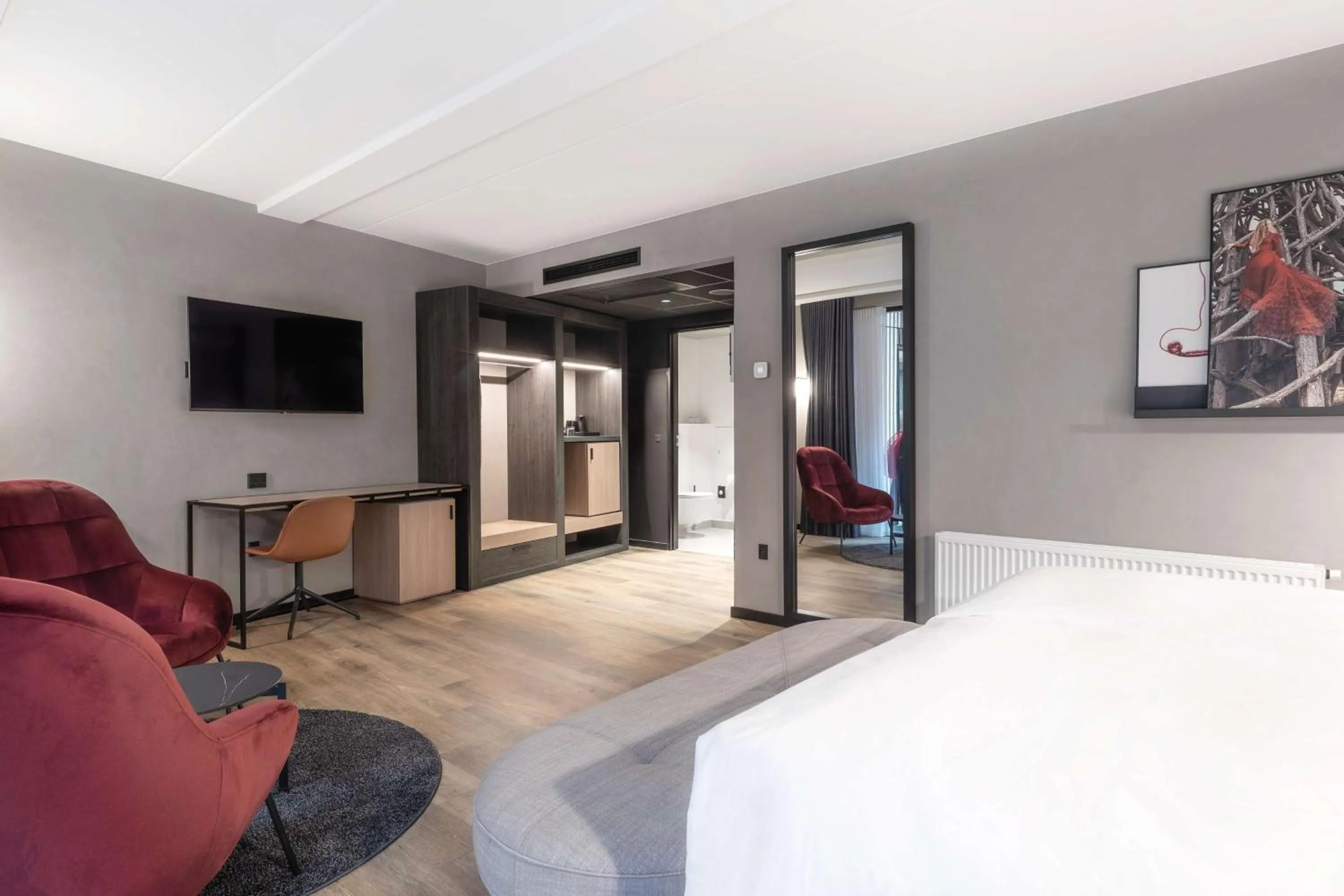 Seating area, Bed in Radisson RED Aarhus