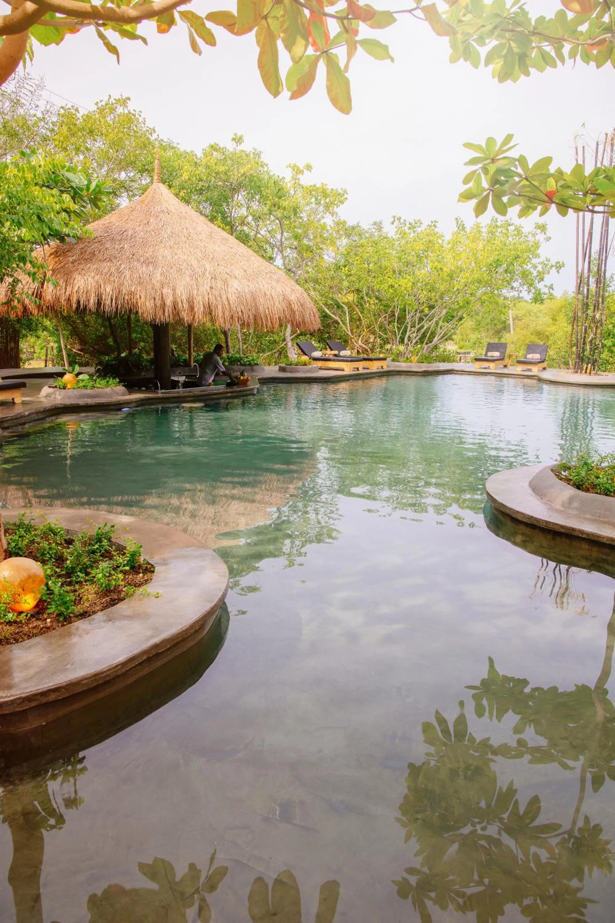 Pool view in Éteka Slow Beach Hotel Adults Only