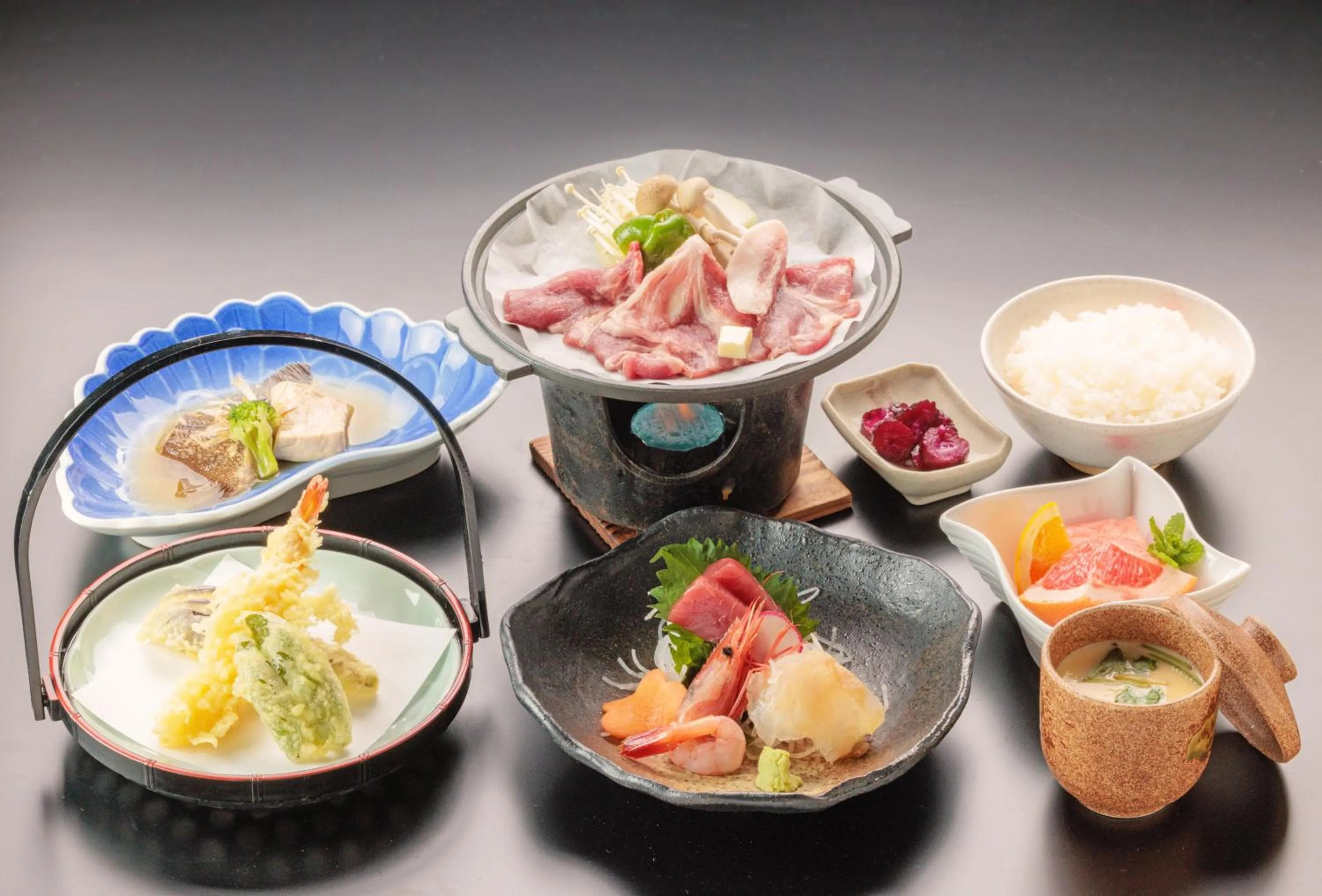 Dinner in Nayoro Onsen Sunpillar