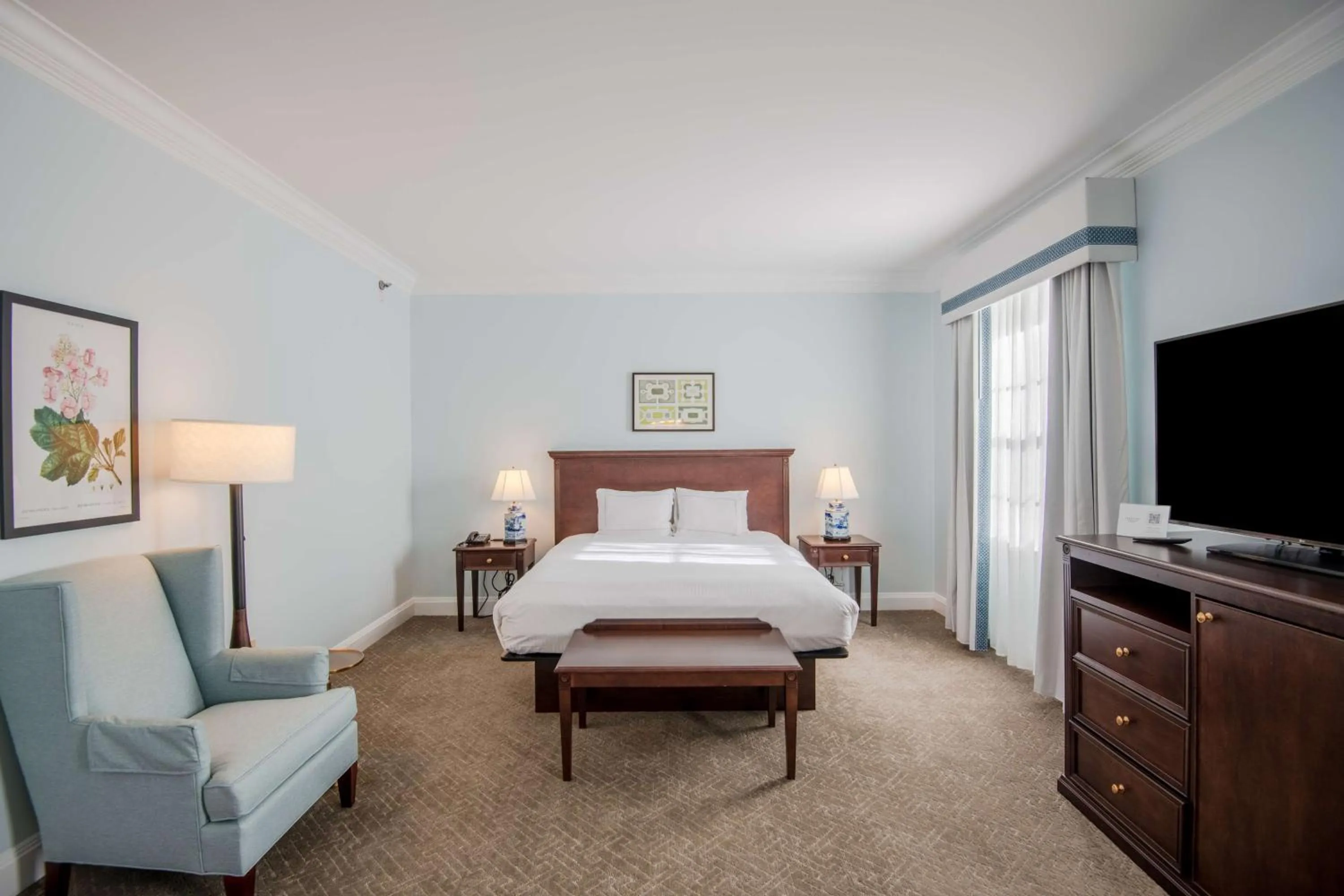 Bed in The Founders Inn & Spa Tapestry Collection By Hilton